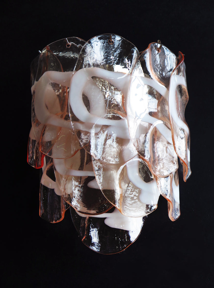 Murano Vegglampe – 10 Rosa Crostoliglass – 2 stk – detalj 8 – Murano Classics
