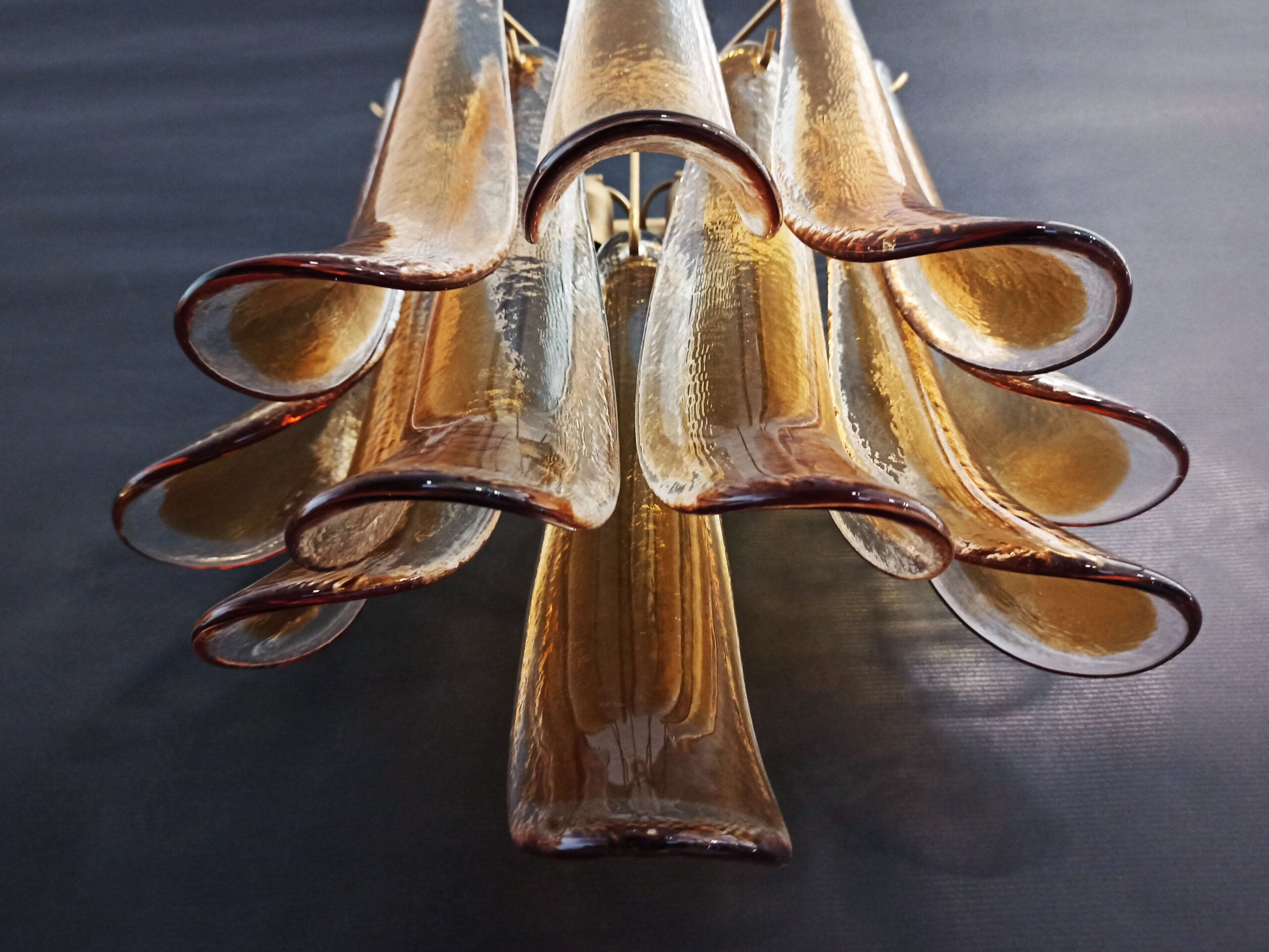 Murano Vegglampe – 10 Gule Konglebladglass – 2 stk – detalj 7 – Murano Classics