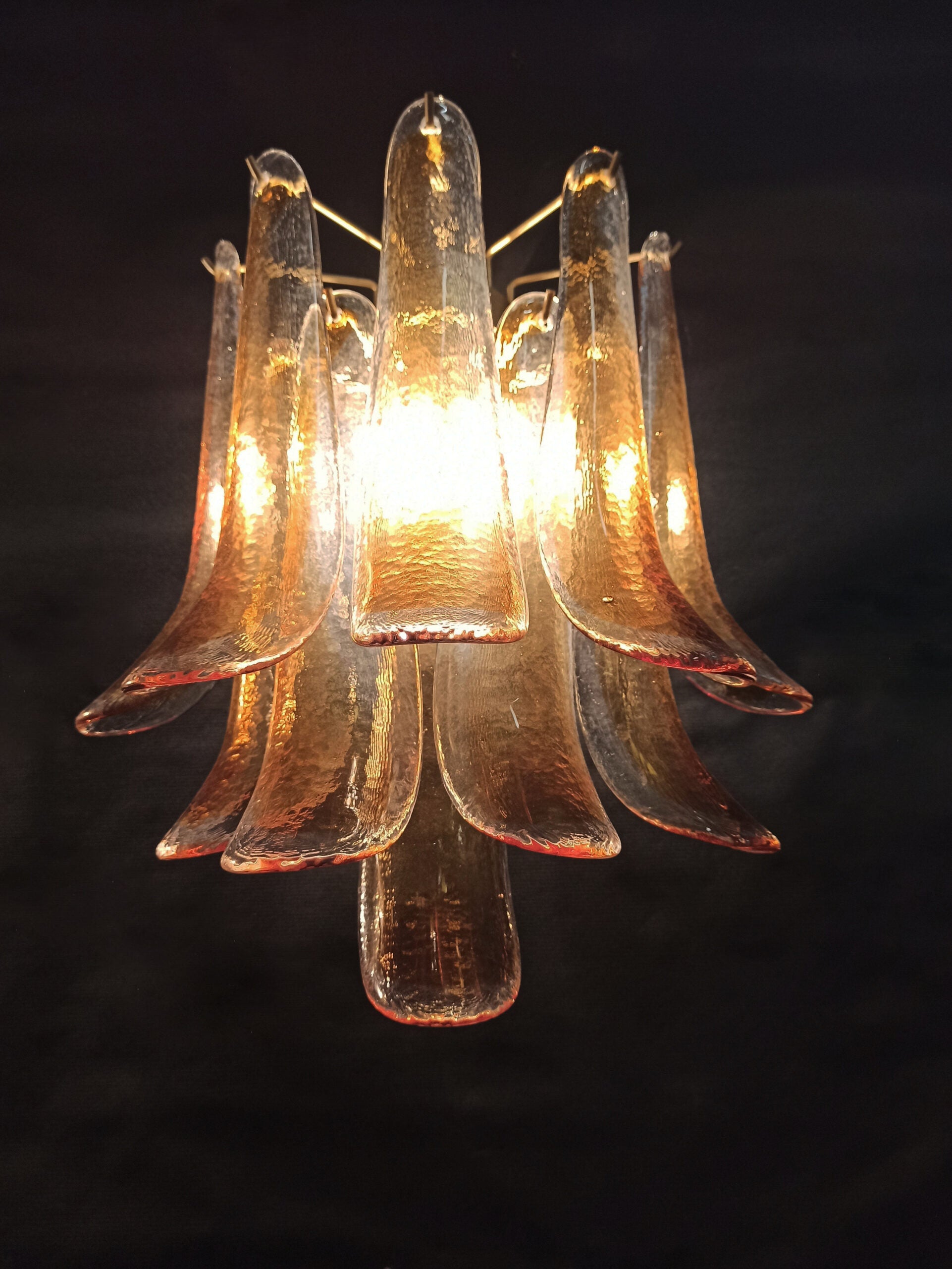 Murano Vegglampe – 10 Gule Konglebladglass – 2 stk – detalj 1 – Murano Classics