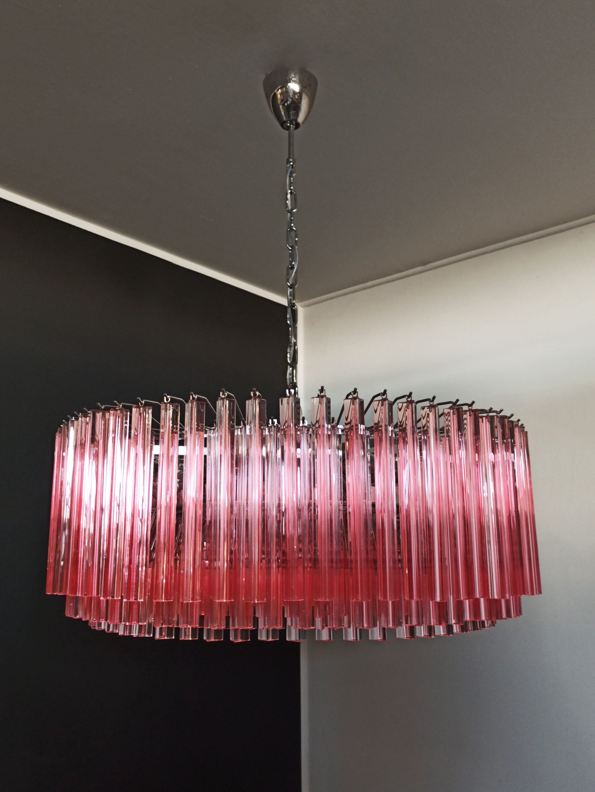 Murano Lysekrone – 391 Rosa Prismeglass – detalj 10 – Murano Classics