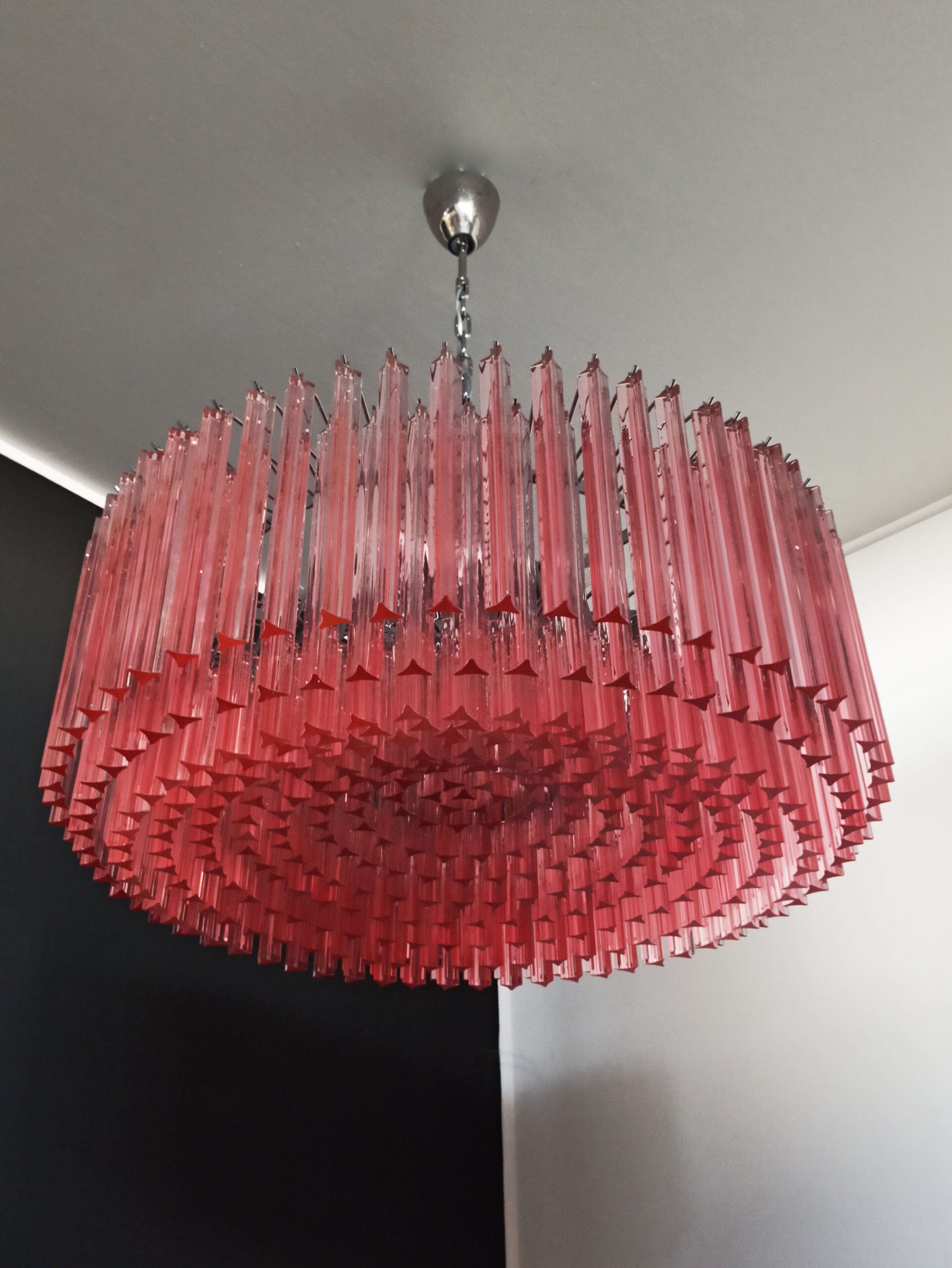 Murano Lysekrone – 391 Rosa Prismeglass – detalj 3 – Murano Classics