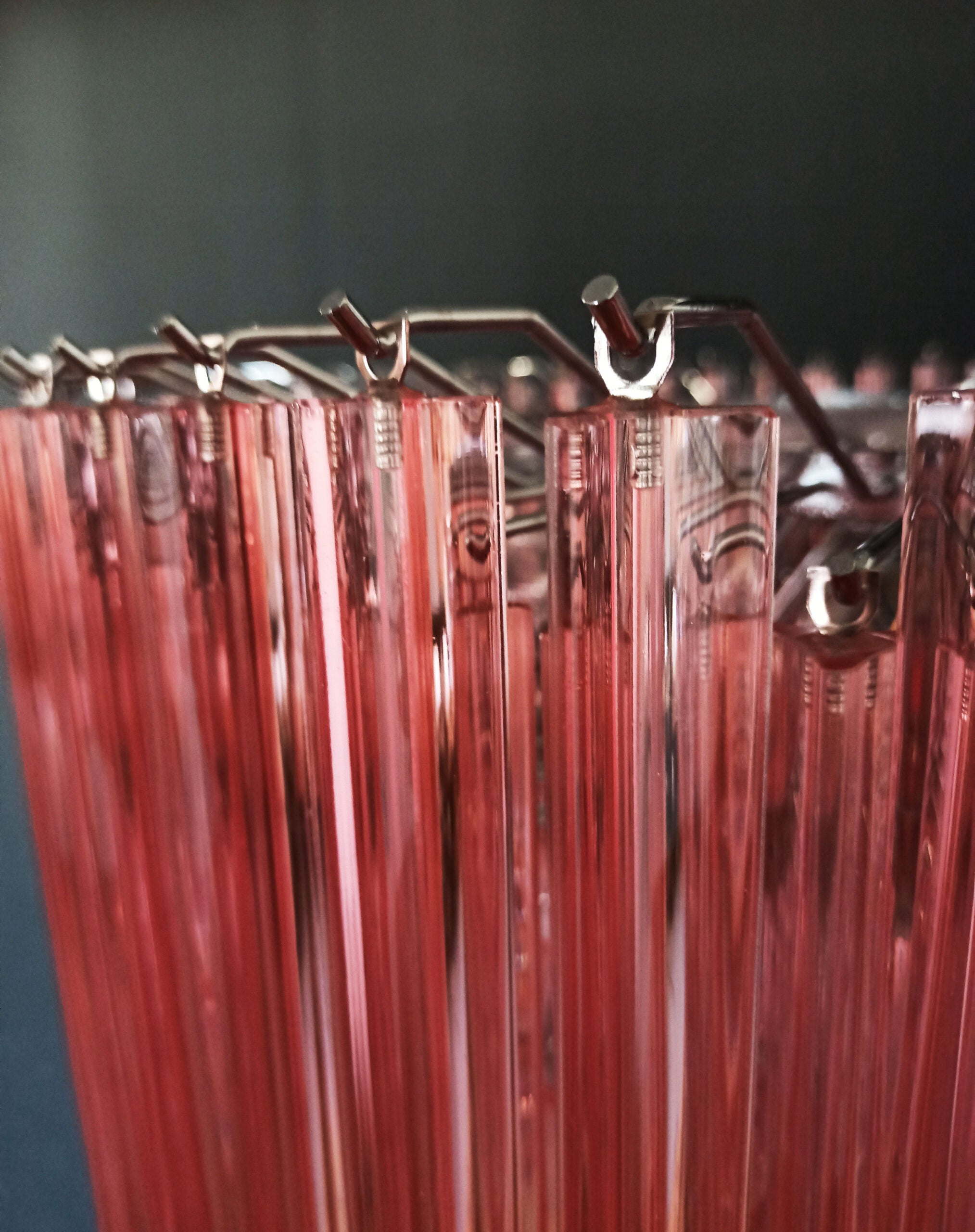 Murano Lysekrone – 391 Rosa Prismeglass – detalj 2 – Murano Classics