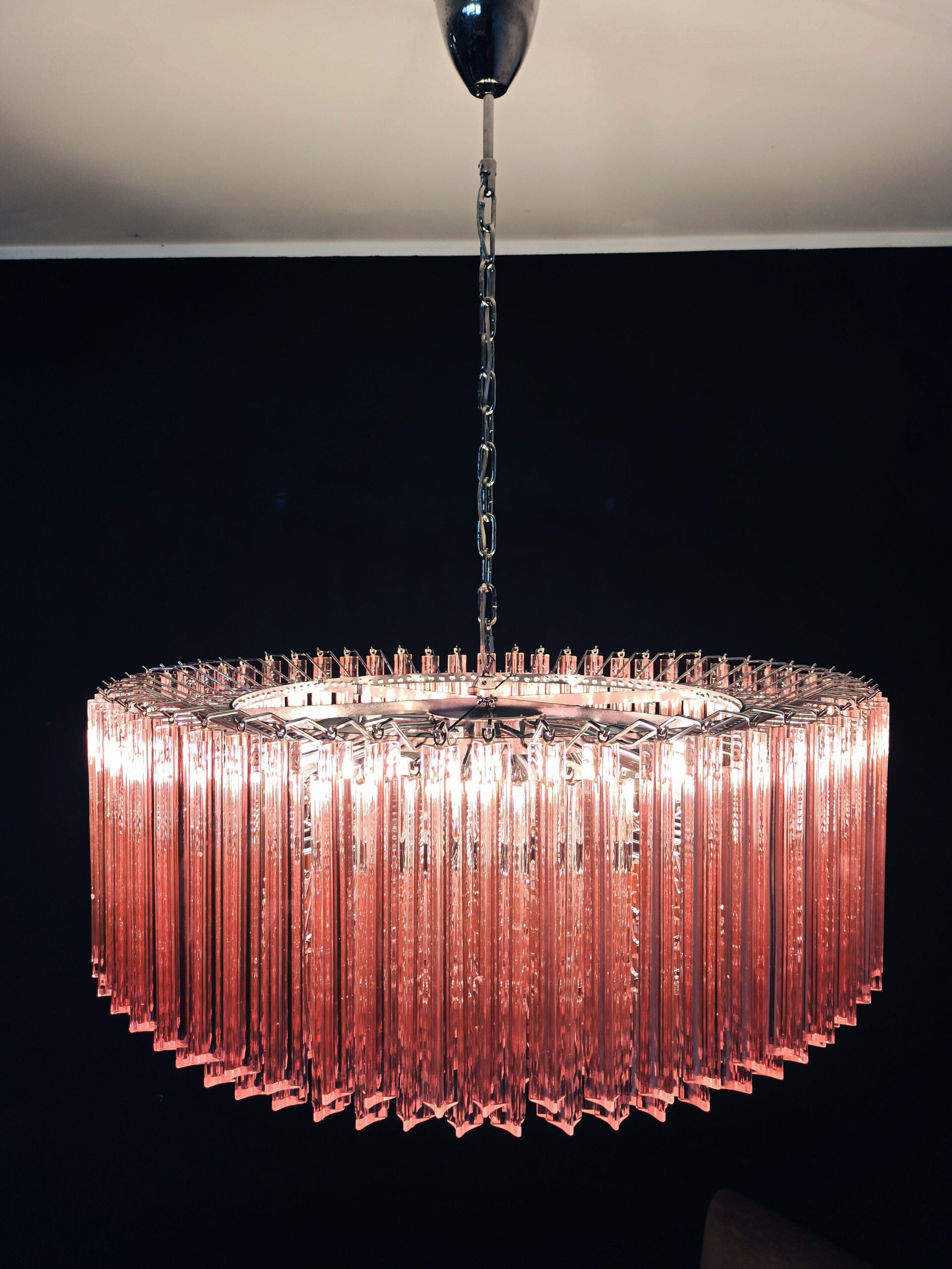 Murano Lysekrone – 391 Rosa Prismeglass – detalj 9 – Murano Classics