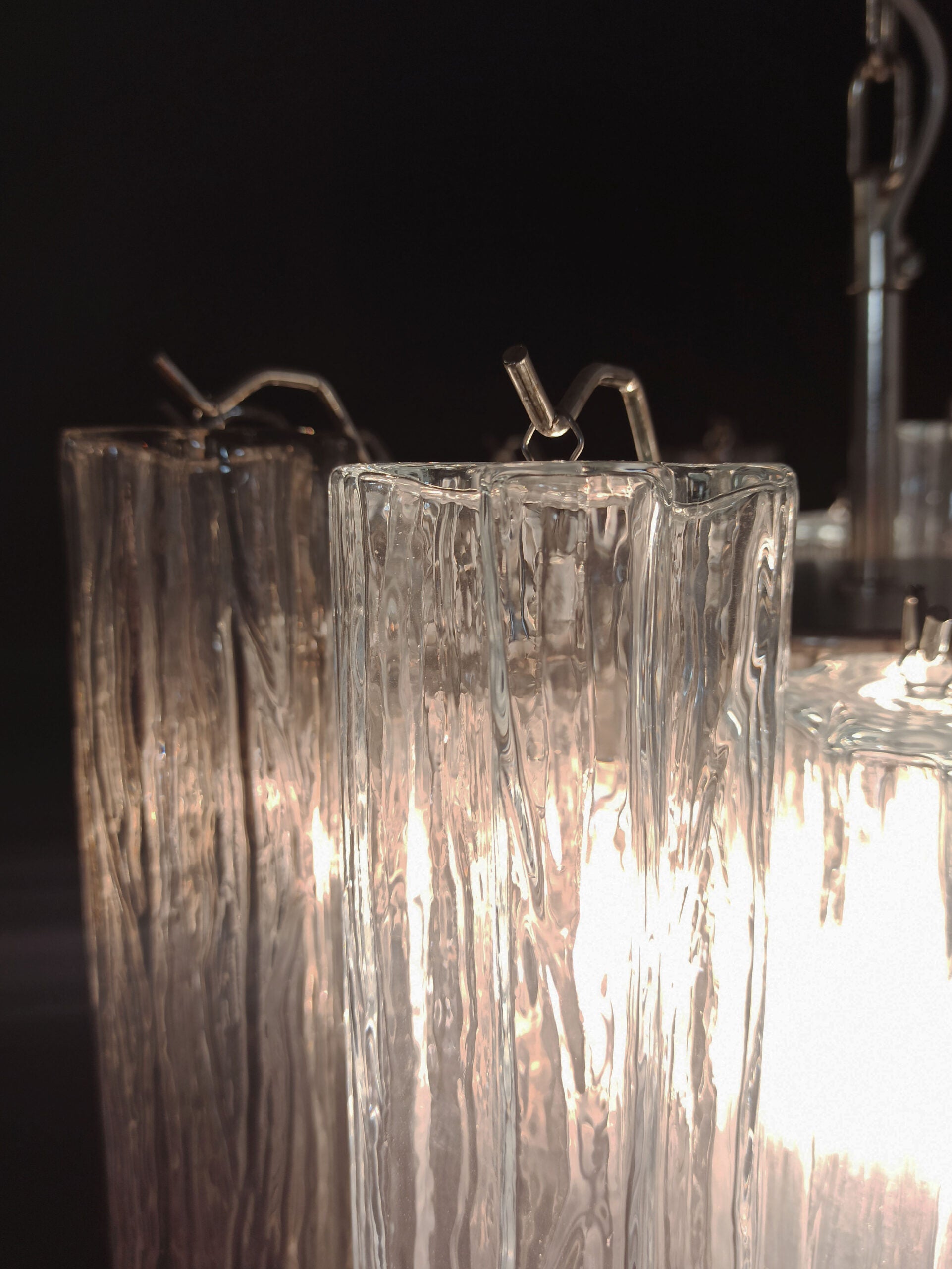 Murano Lysekrone – 36 Klare og Røykfargede Glassrør – detalj 6 – Murano Classics