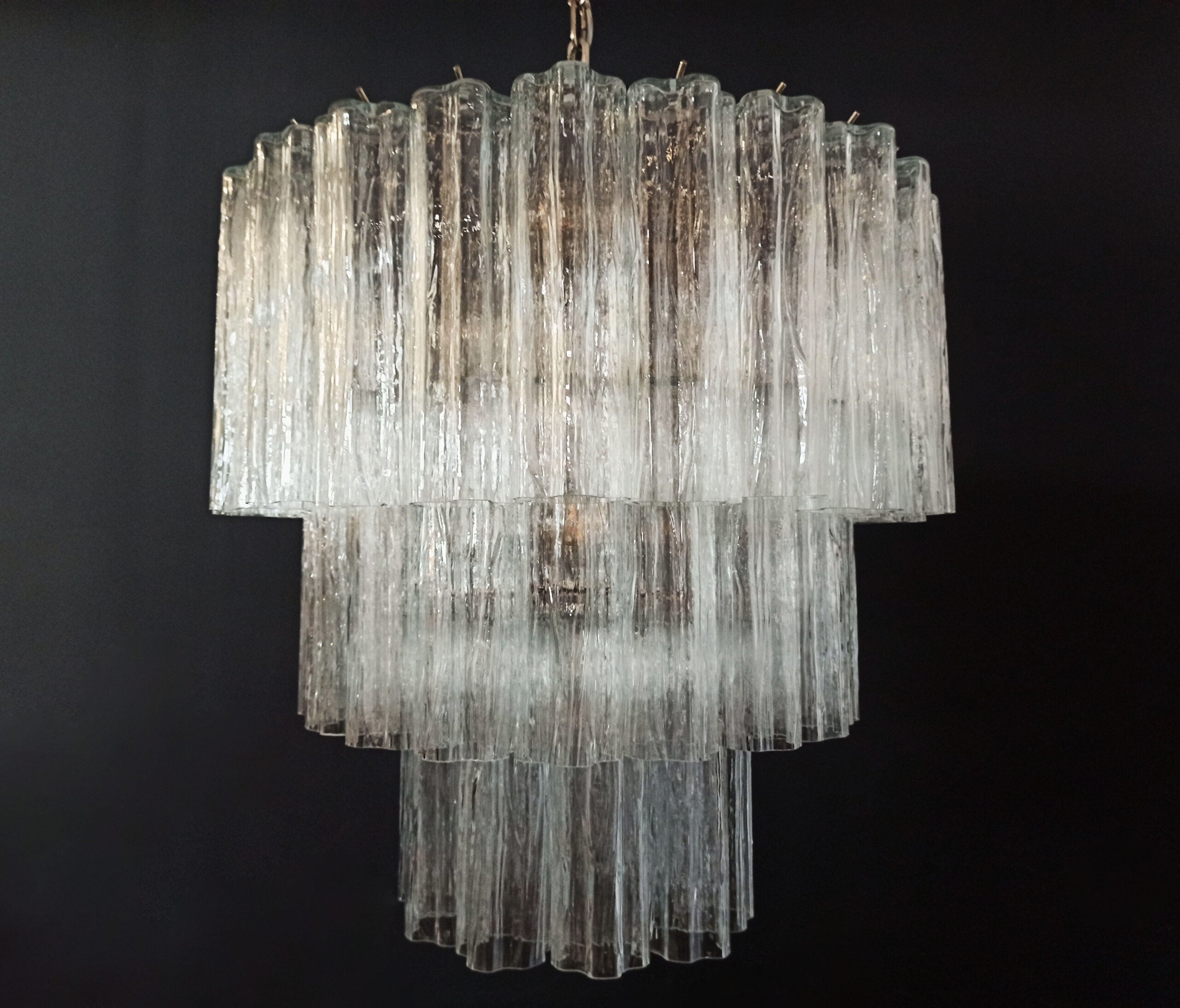 Murano Lysekrone – 52 Klare Glassrør – detalj 11 – Murano Classics