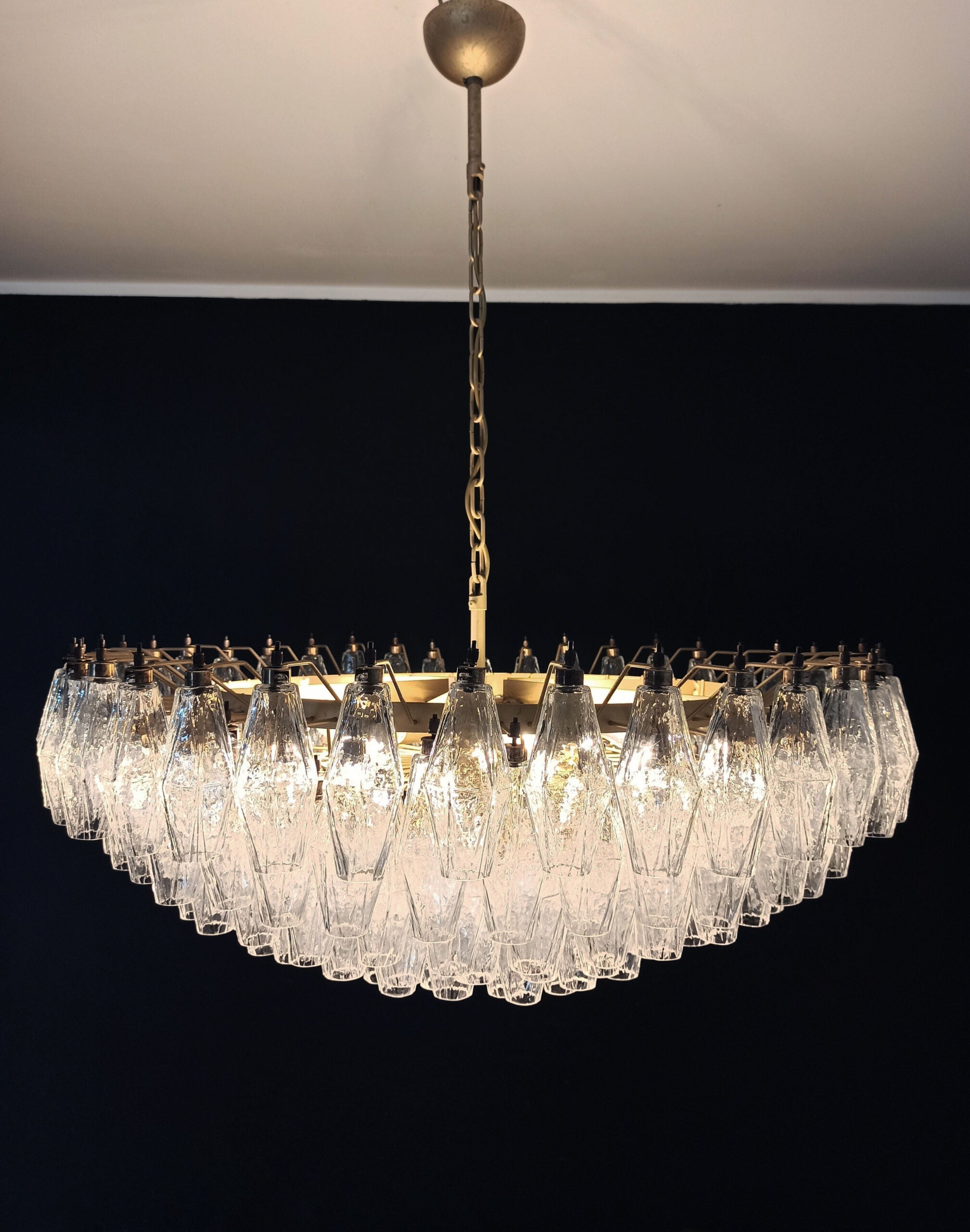 Murano Lysekrone – 185 Klare Poliedriglass – detalj 7 – Murano Classics