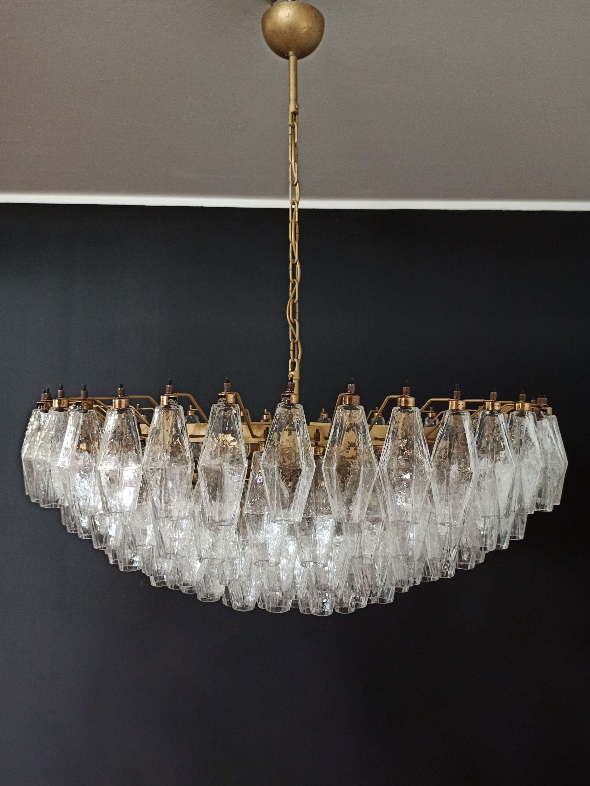Murano Lysekrone – 185 Klare Poliedriglass – detalj 6 – Murano Classics