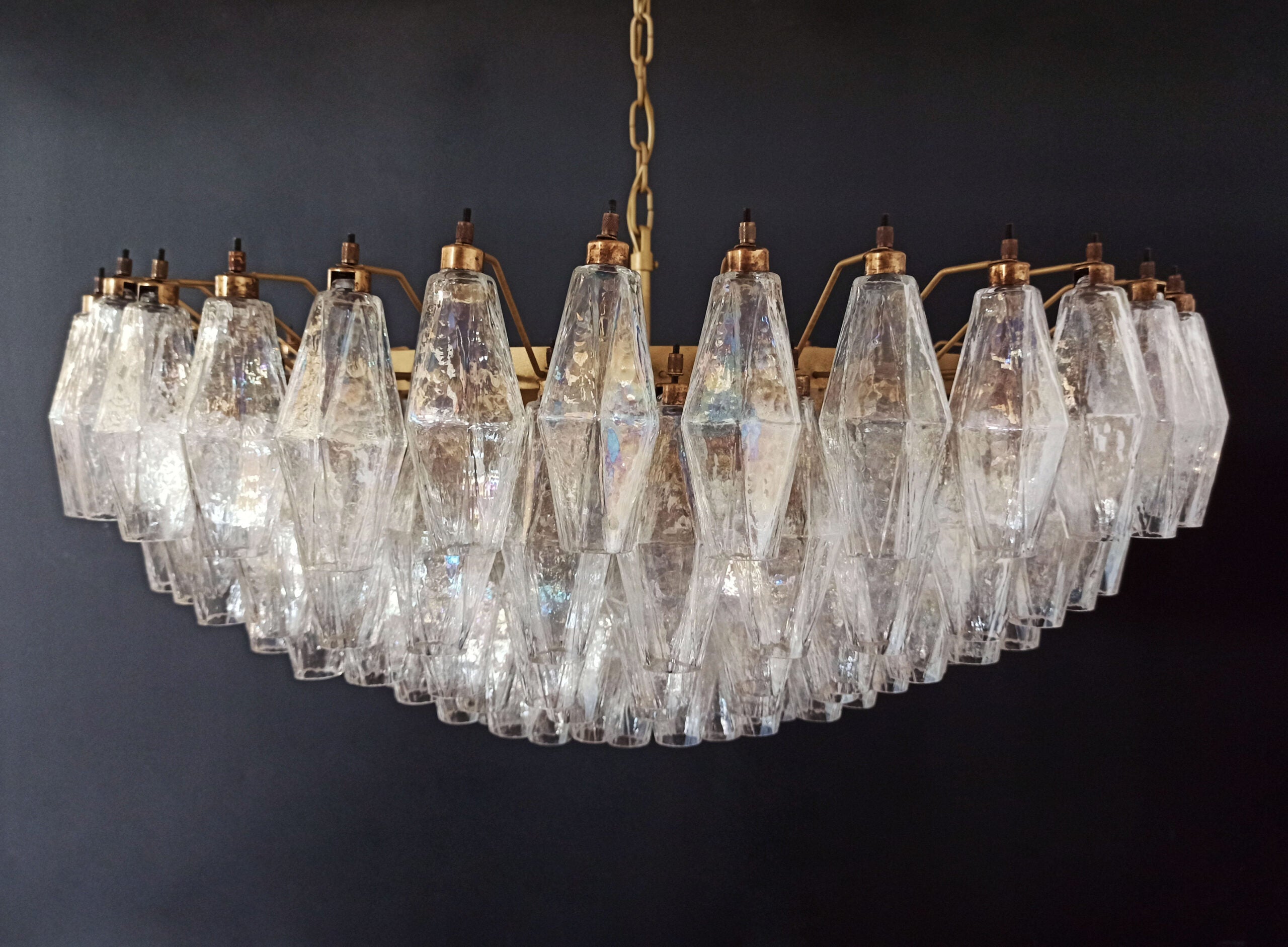 Murano Lysekrone – 185 Irisklare Poliedriglass – detalj 2 – Murano Classics