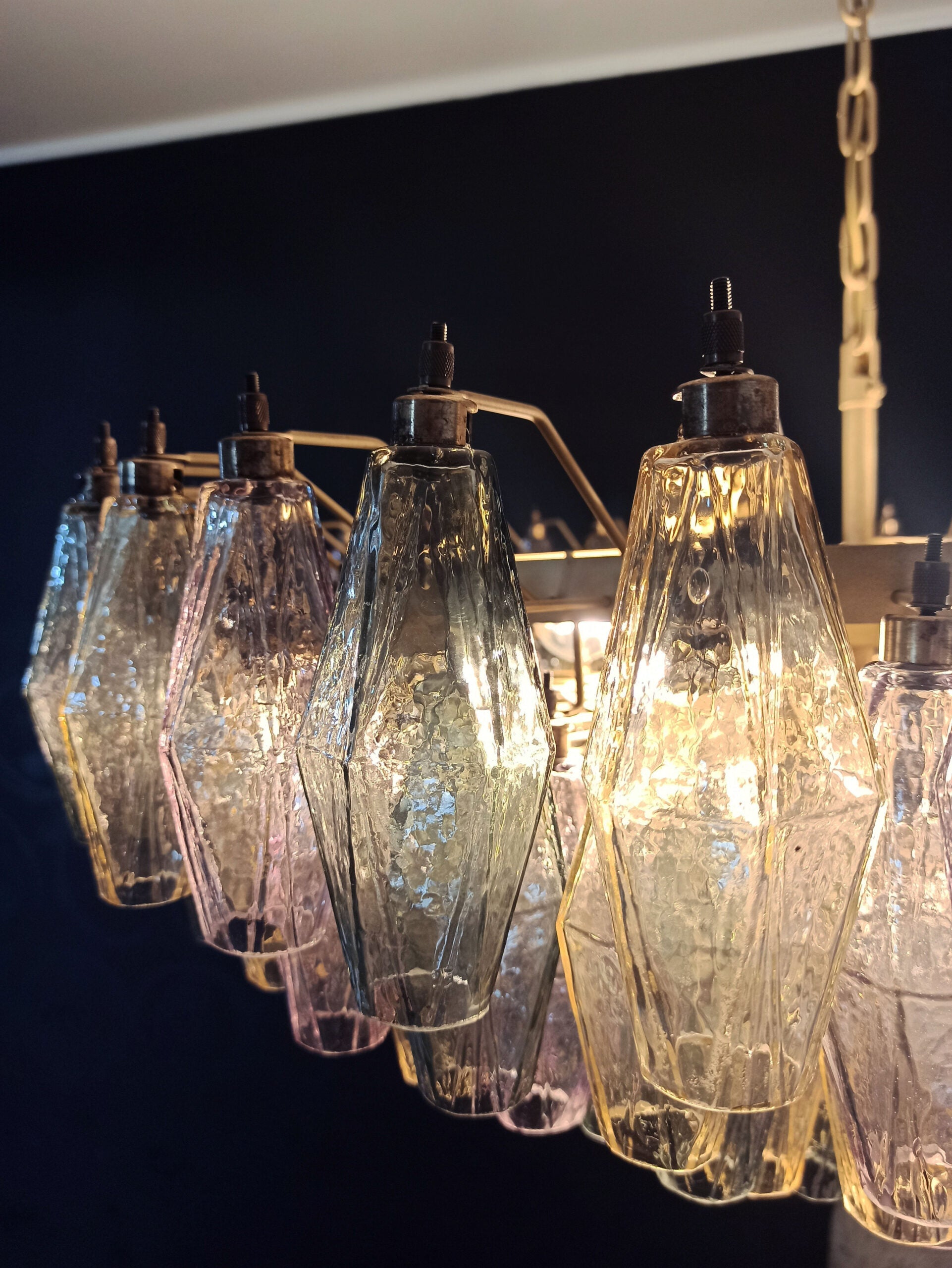 Murano Lysekrone – 185 Multifargede Poliedriglass – detalj 4 – Murano Classics