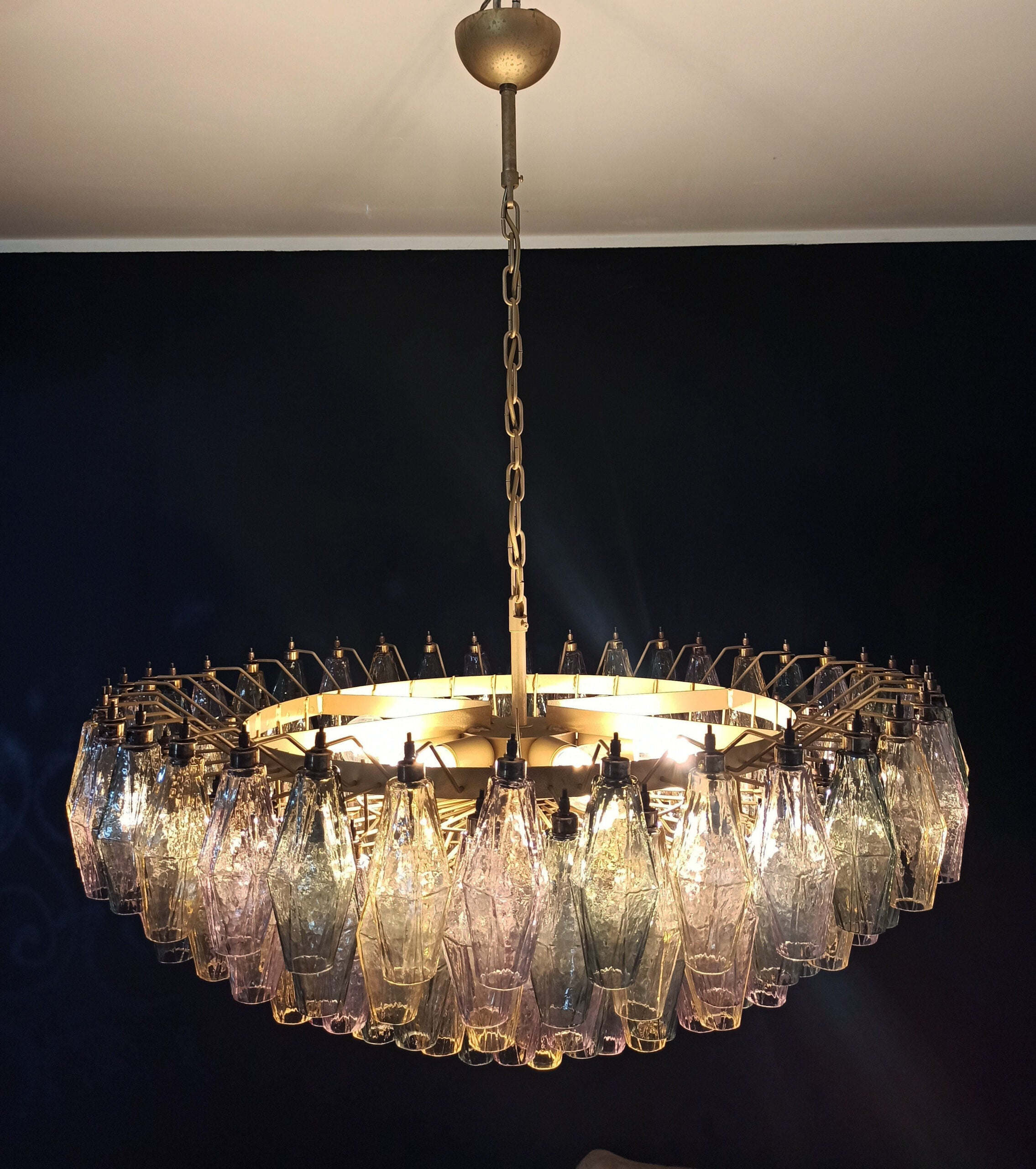 Murano Lysekrone – 185 Multifargede Poliedriglass – detalj 7 – Murano Classics