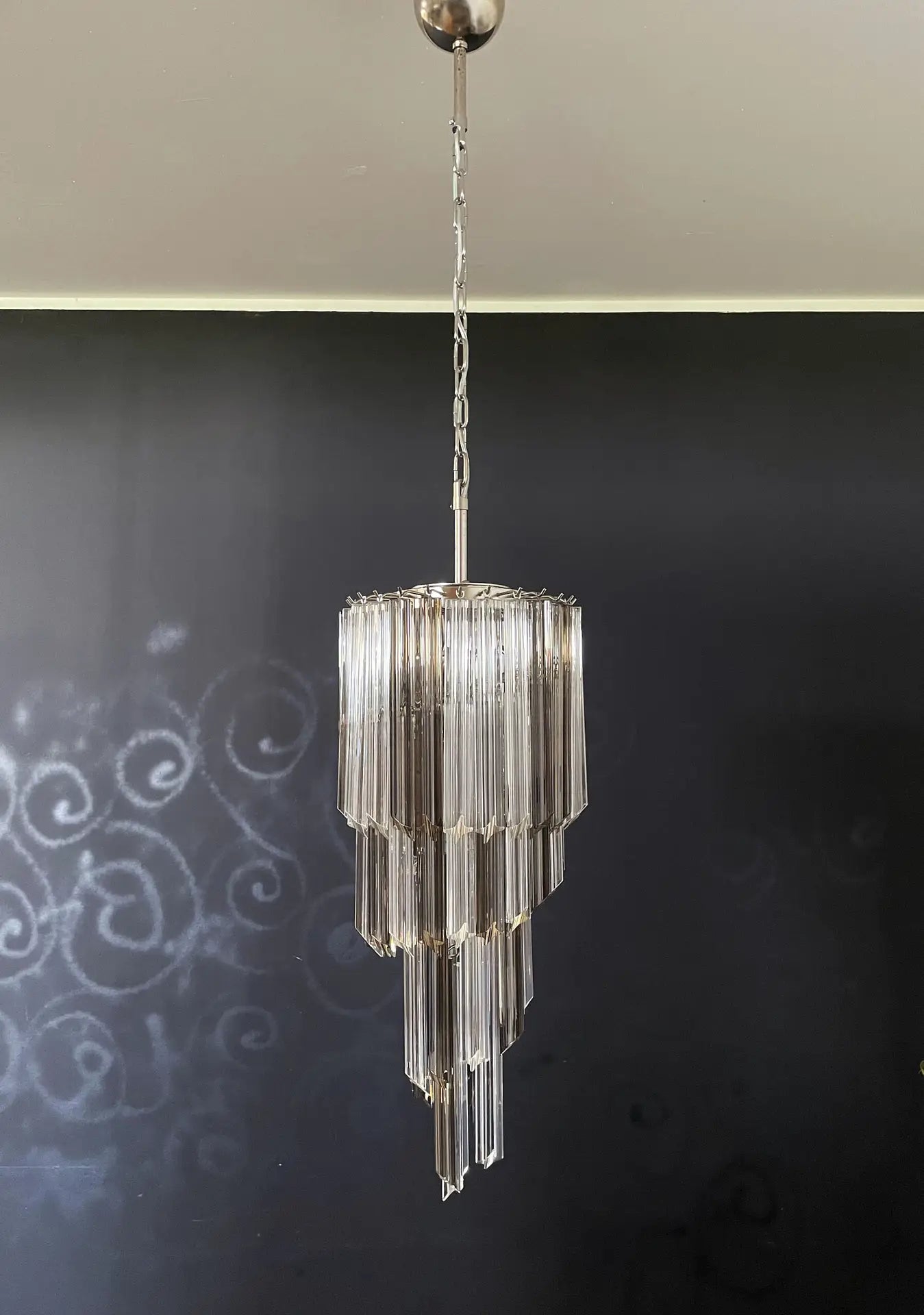 Murano Lysekrone – 54 Klare og Røykfargede Prismeglass – detalj 3 – Murano Classics