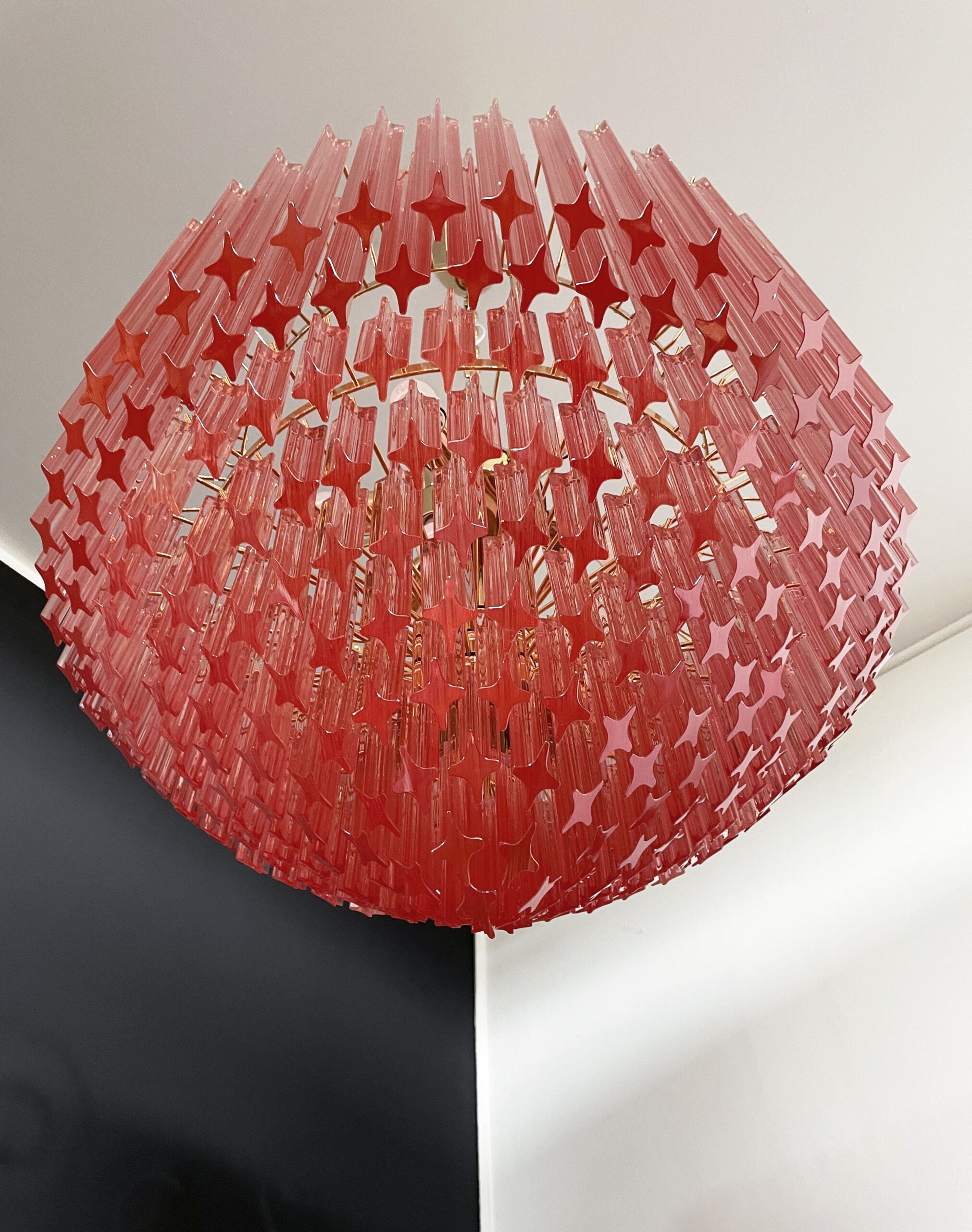 Murano Lysekrone – 265 Rosa Prismeglass – detalj 2 – Murano Classics