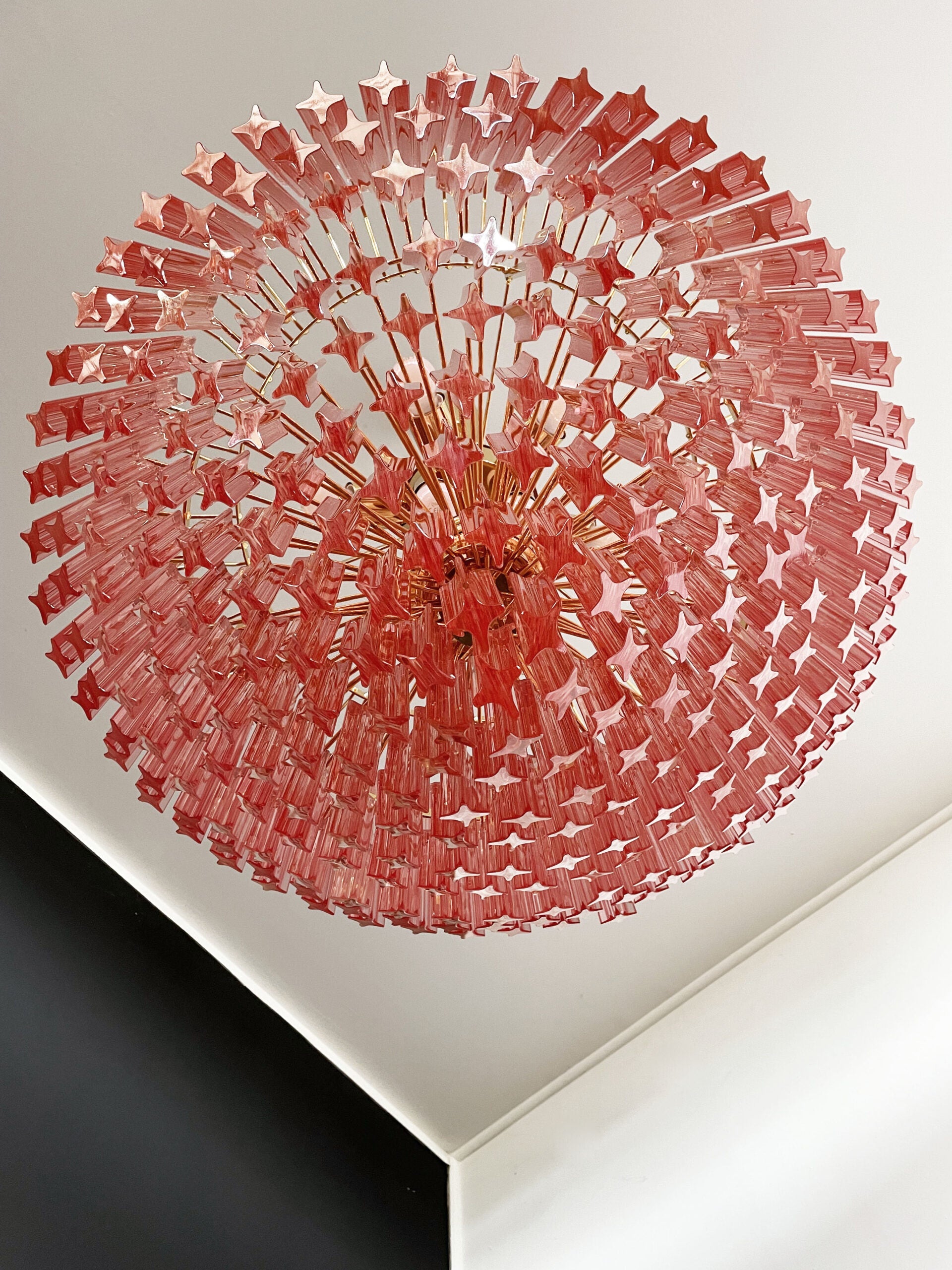 Murano Lysekrone – 265 Rosa Prismeglass – detalj 5 – Murano Classics