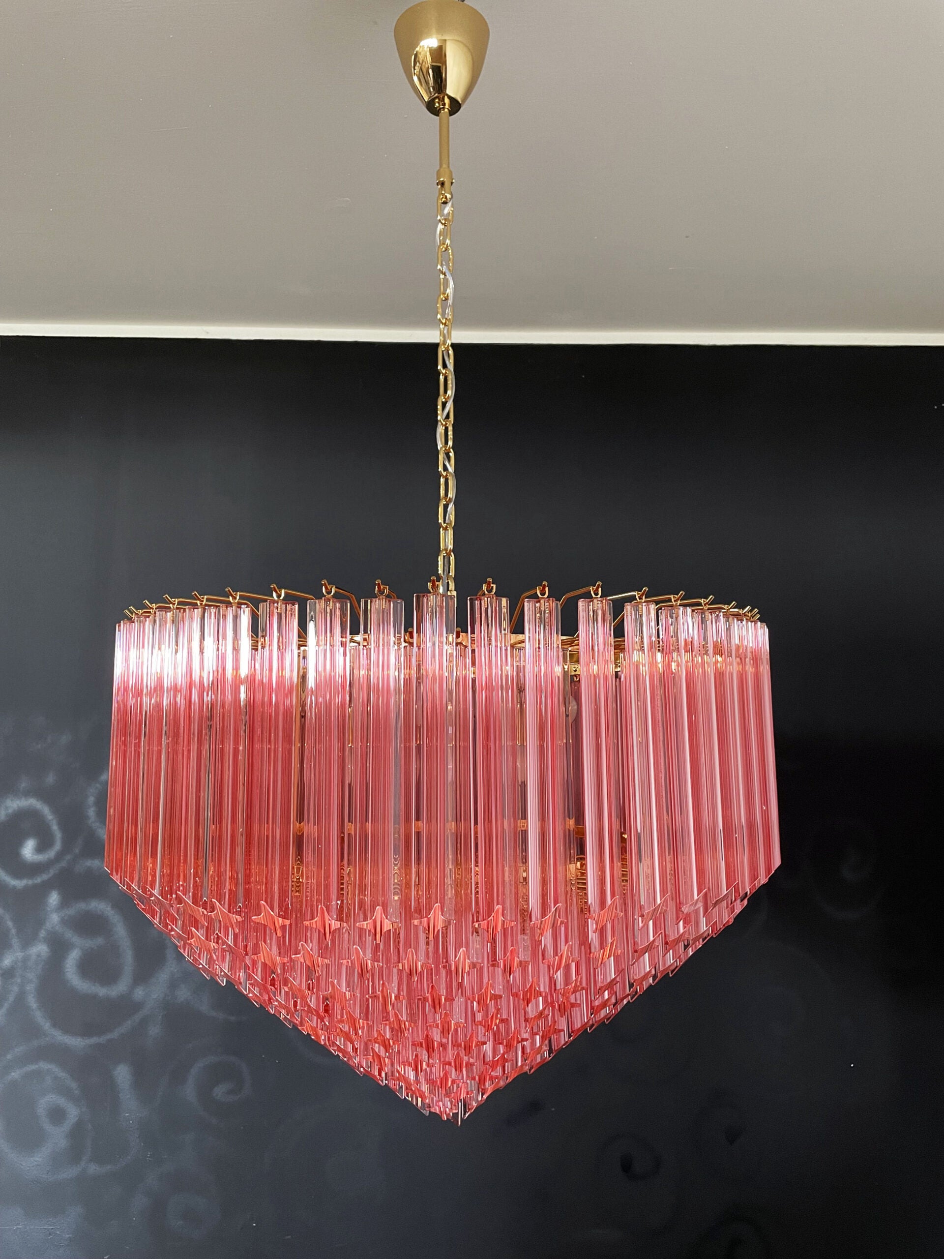 Murano Lysekrone – 265 Rosa Prismeglass – detalj 7 – Murano Classics