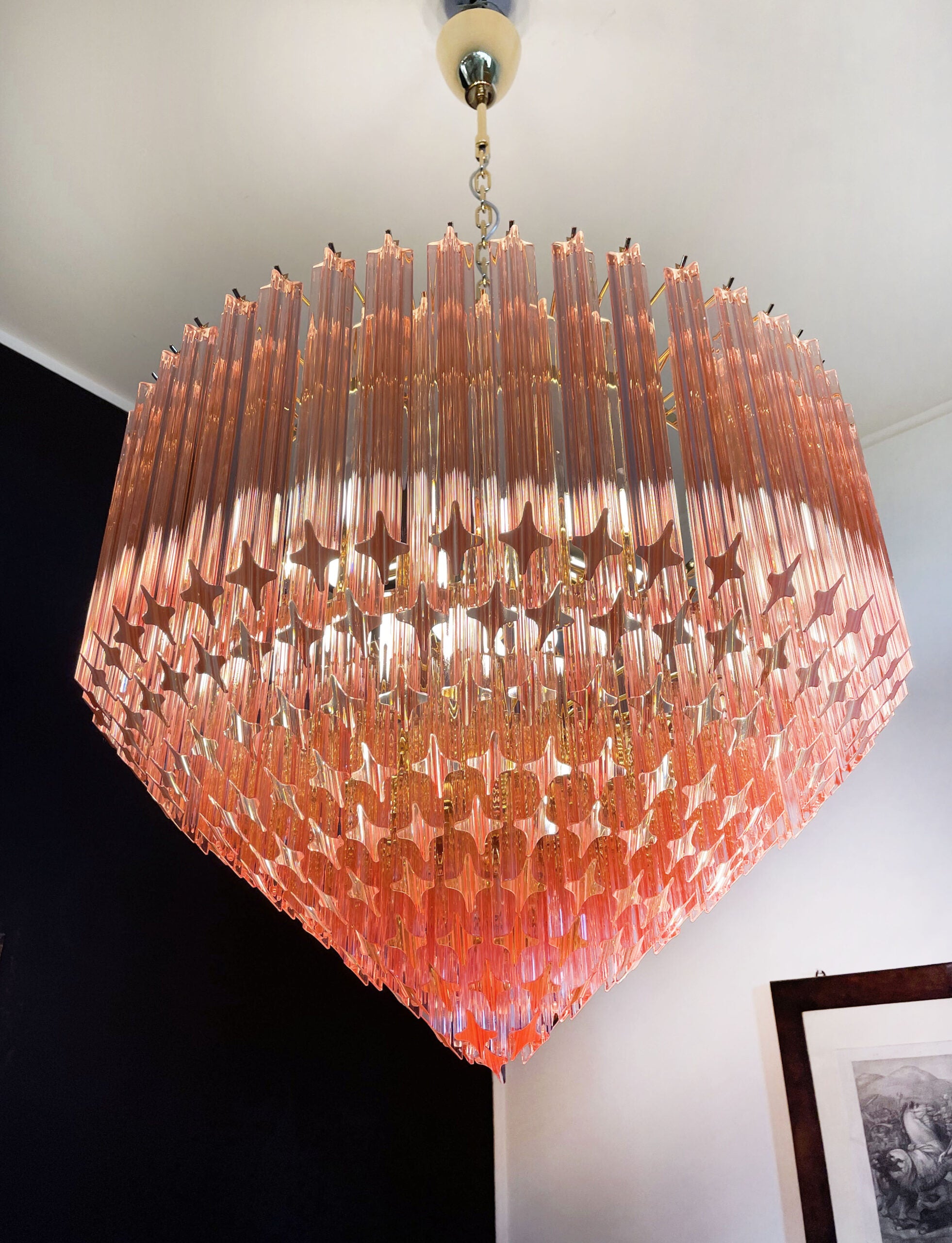 Murano Lysekrone – 265 Rosa Prismeglass – detalj 8 – Murano Classics