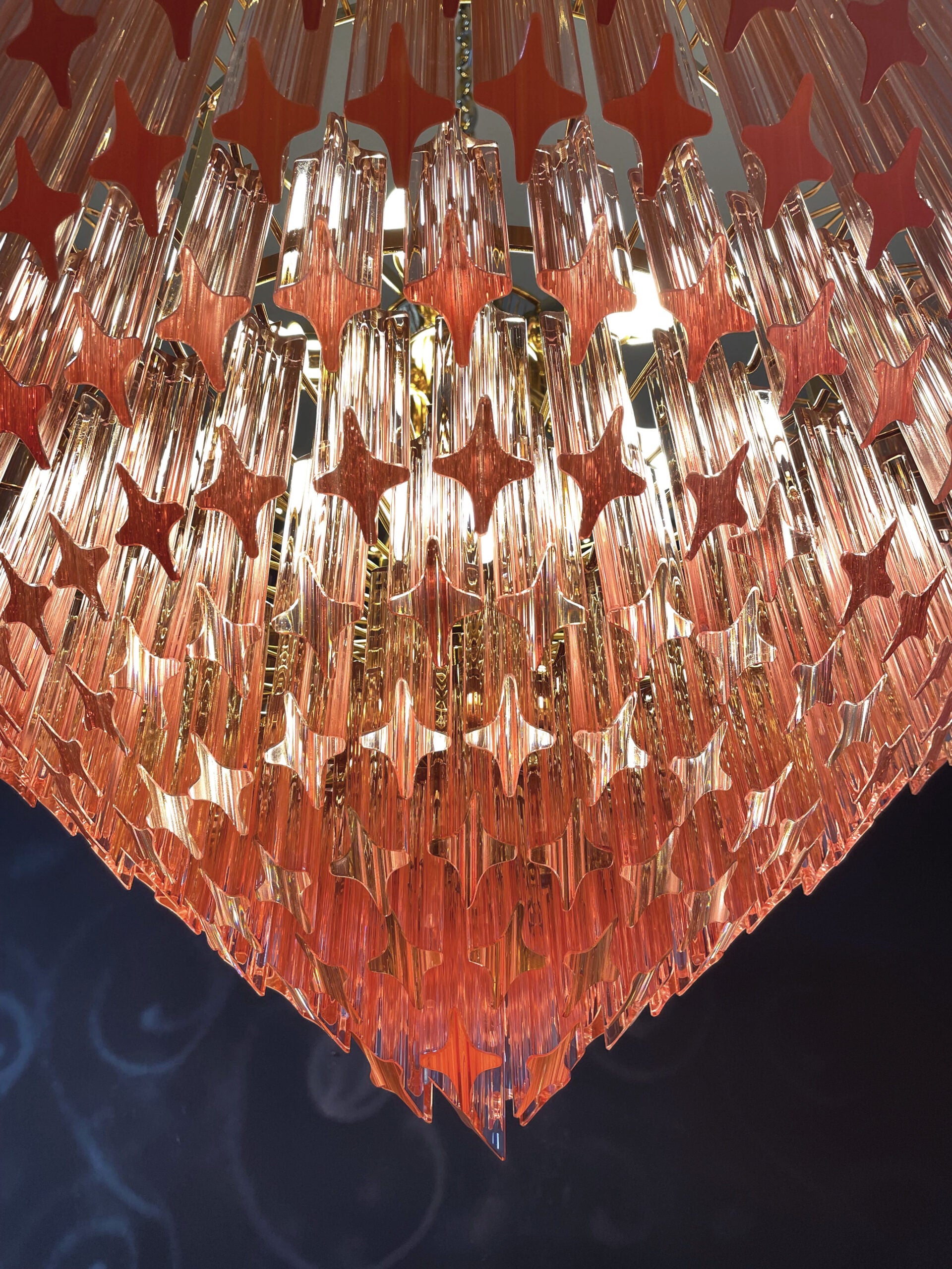 Murano Lysekrone – 265 Rosa Prismeglass – detalj 6 – Murano Classics
