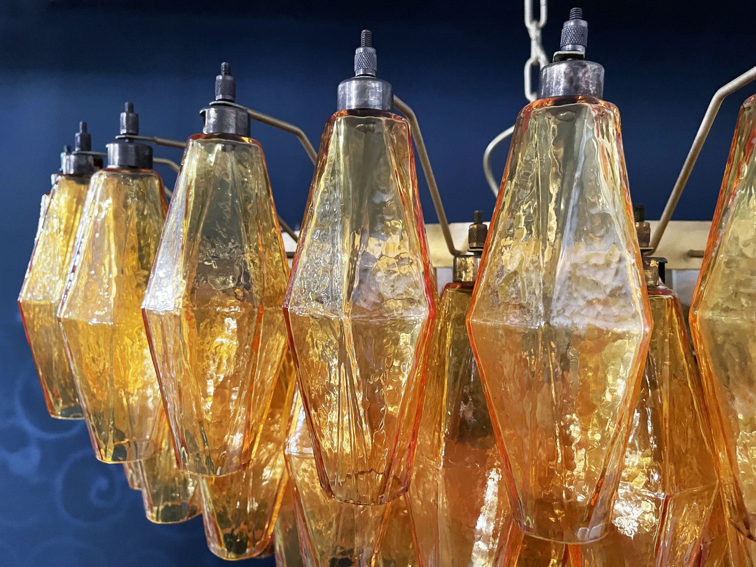 Murano Lysekrone – 185 Gule Poliedriglass – detalj 6 – Murano Classics
