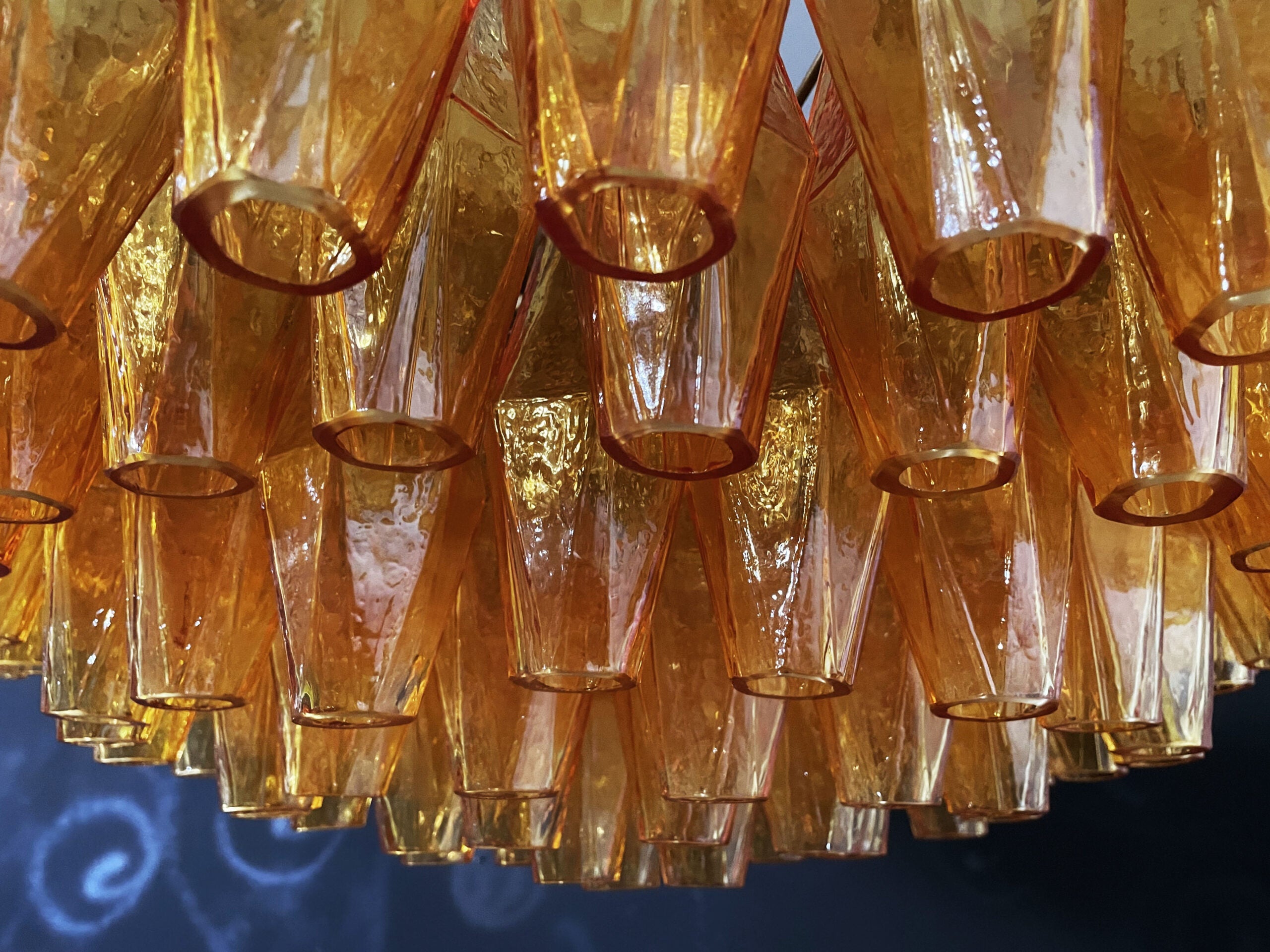 Murano Lysekrone – 185 Gule Poliedriglass – detalj 11 – Murano Classics