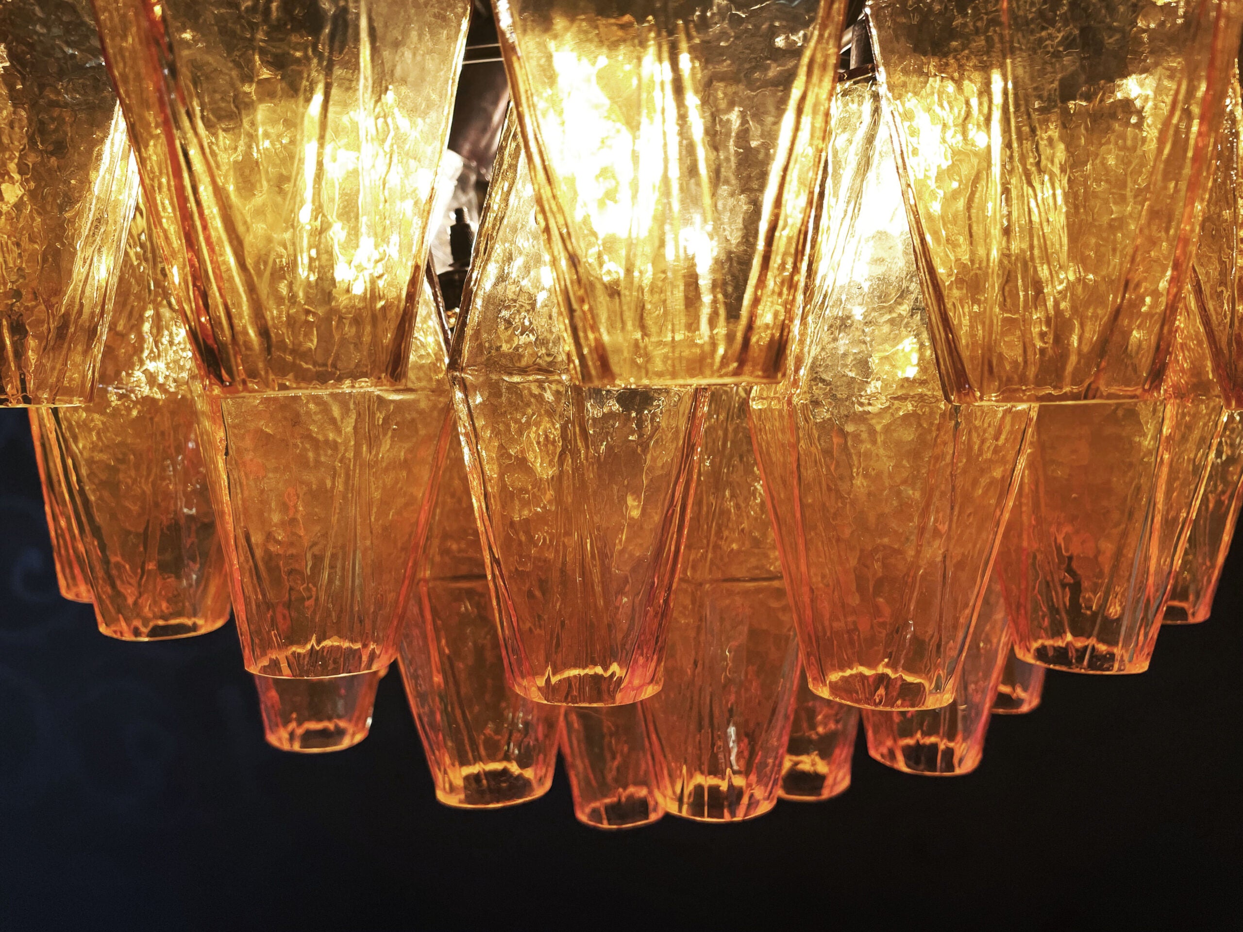 Murano Lysekrone – 140 Gule Poliedriglass – detalj 10 – Murano Classics