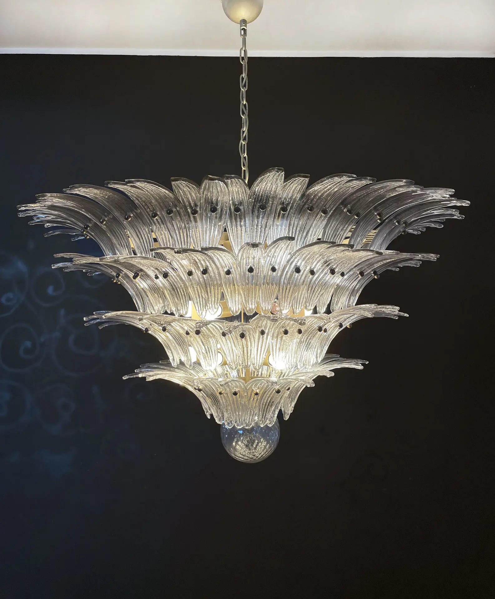 Murano Lysekrone – 163 Røykfargede Palmeglass – detalj 6 – Murano Classics