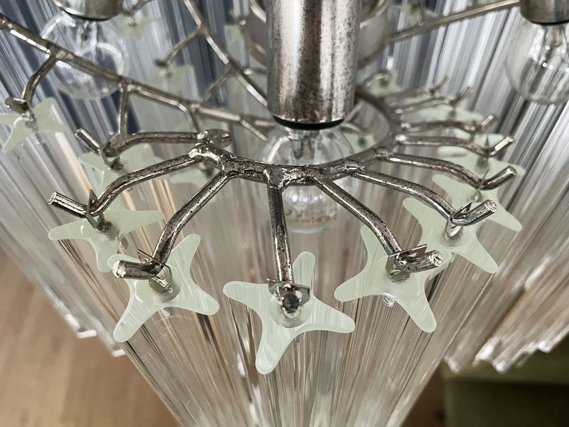 Murano Lysekrone – 60 Klare Prismeglass – detalj 5 – Murano Classics