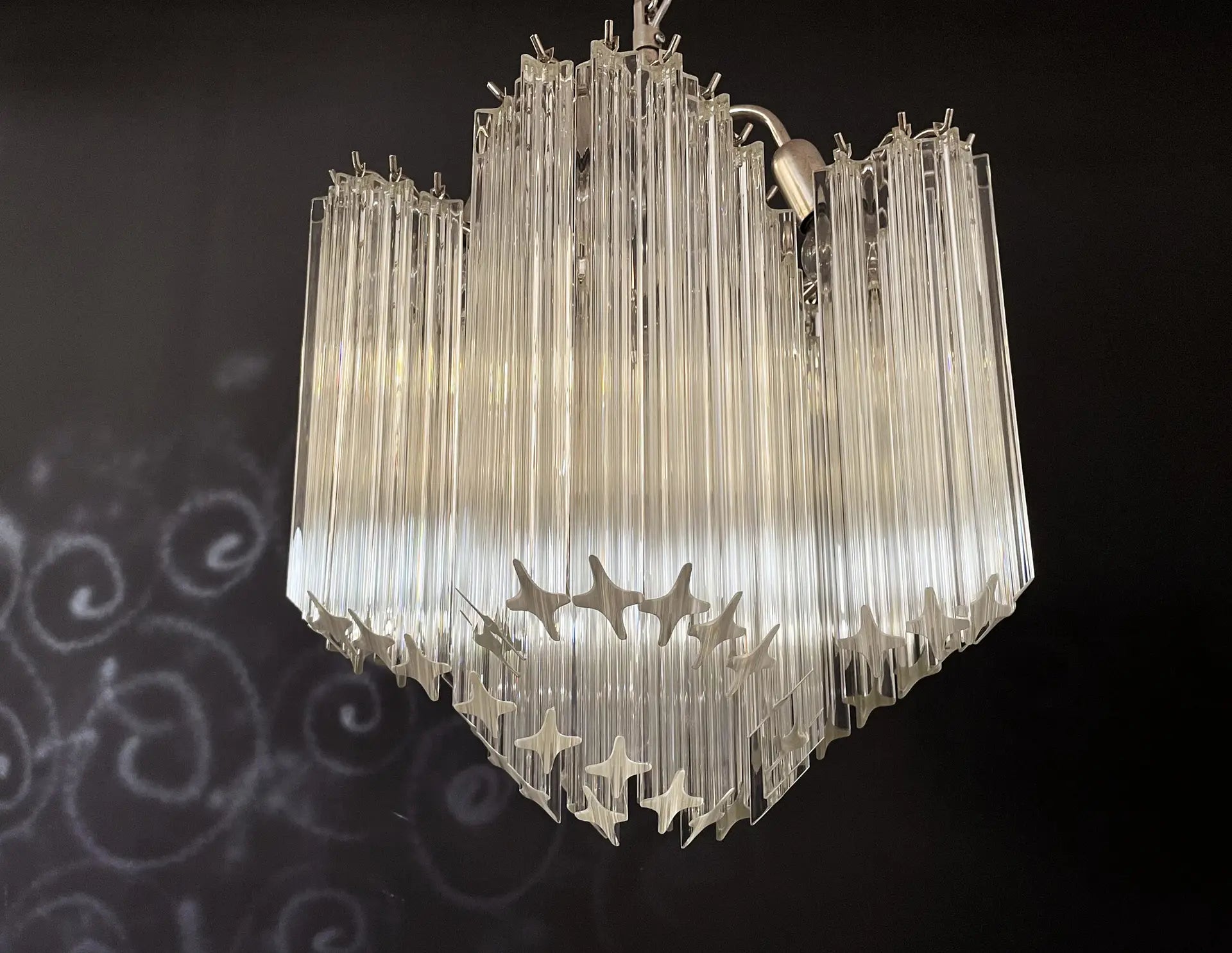 Murano Lysekrone – 60 Klare Prismeglass – detalj 2 – Murano Classics