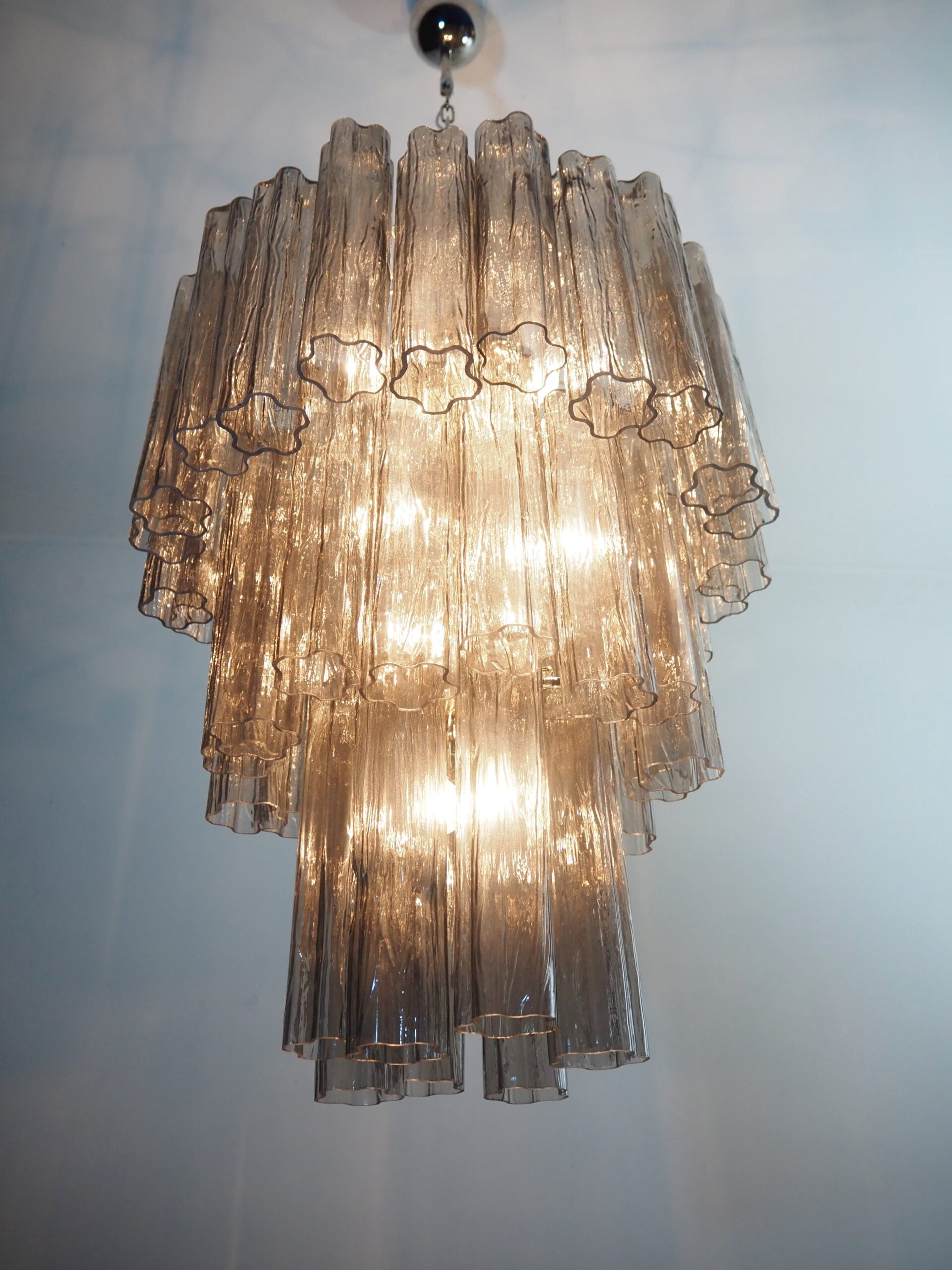 Murano Lysekrone – 48 Røyk Glassrør – detalj 7 – Murano Classics