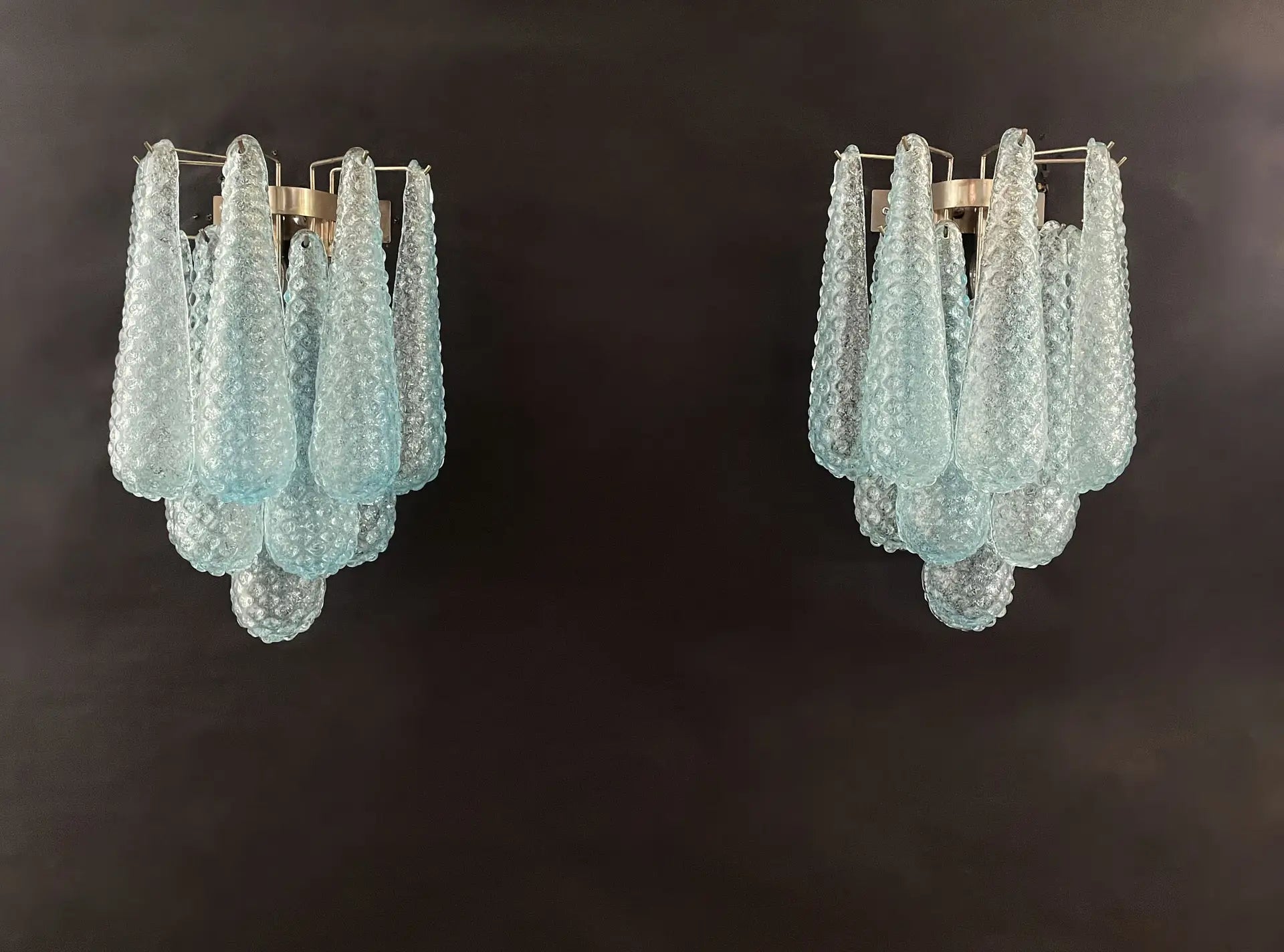 Murano Vegglampe – 10 Blå Dråpeglass – 2 stk – detalj 8 – Murano Classics