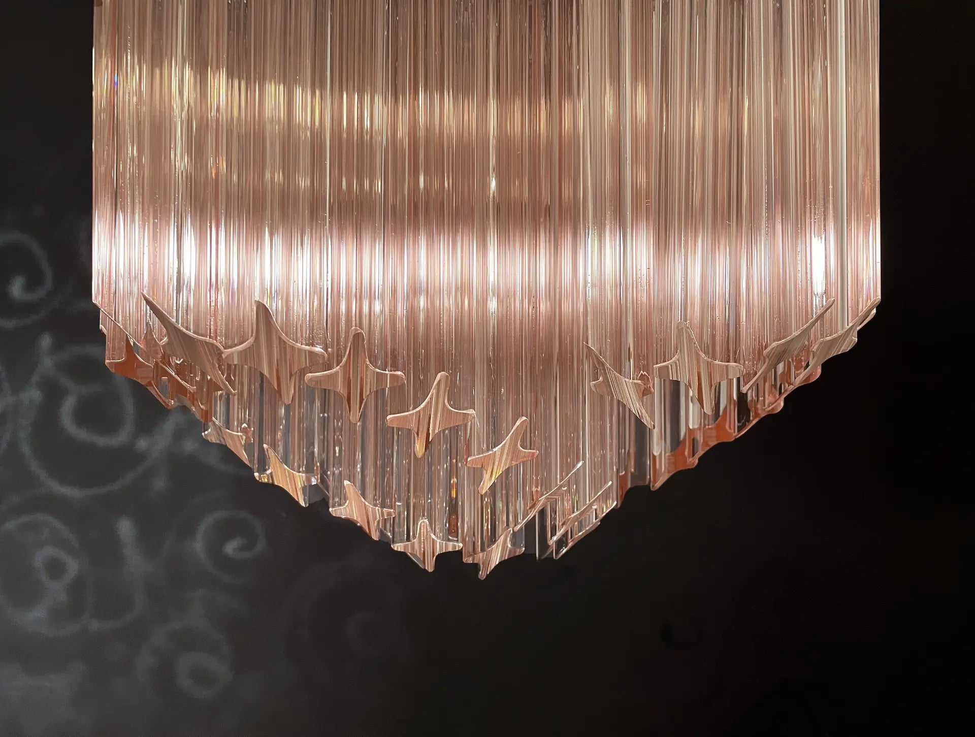 Murano Lysekrone – 60 Rosa Prismeglass – detalj 7 – Murano Classics