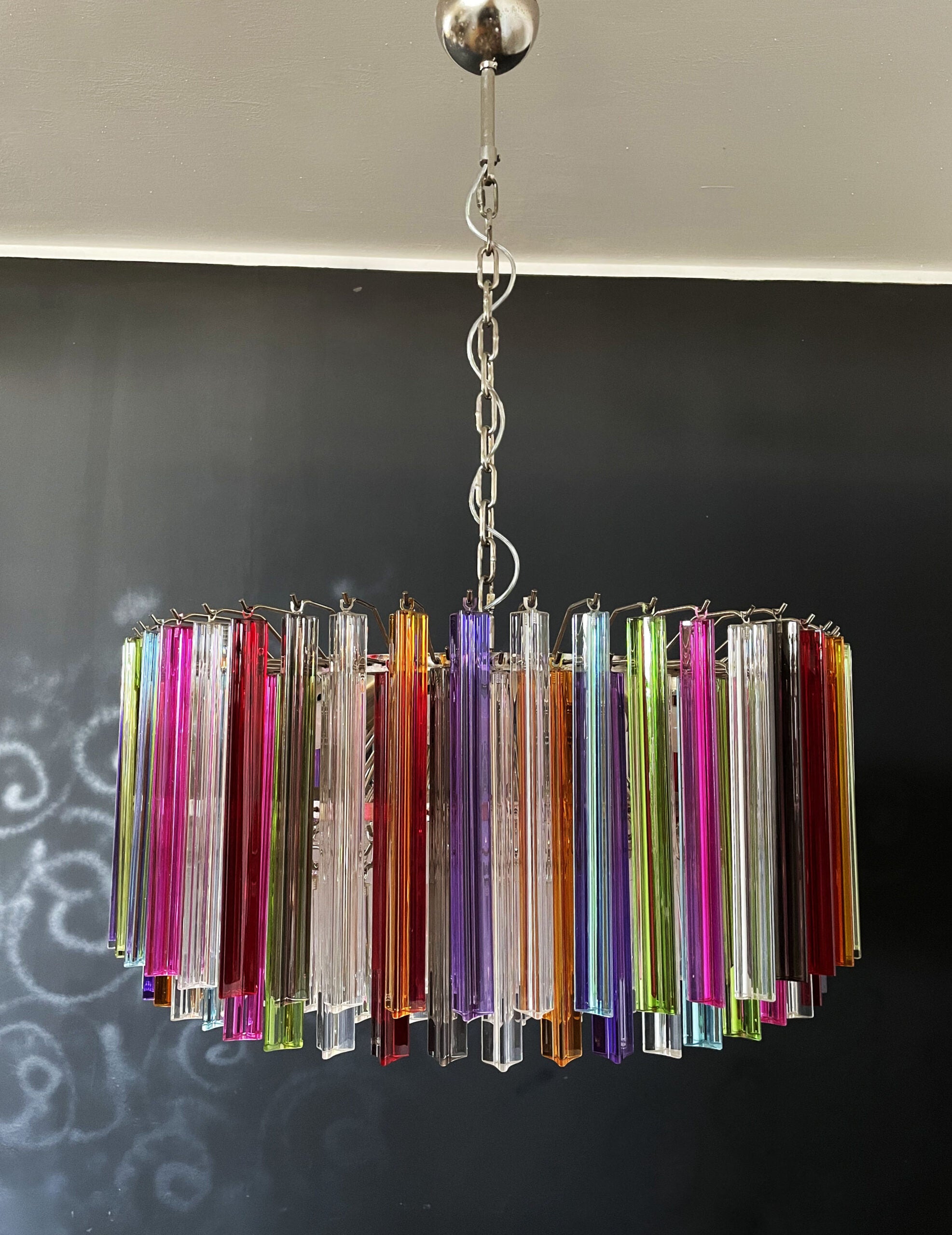 Murano Lysekrone – 265 Multifargede Prismeglass – Murano Classics