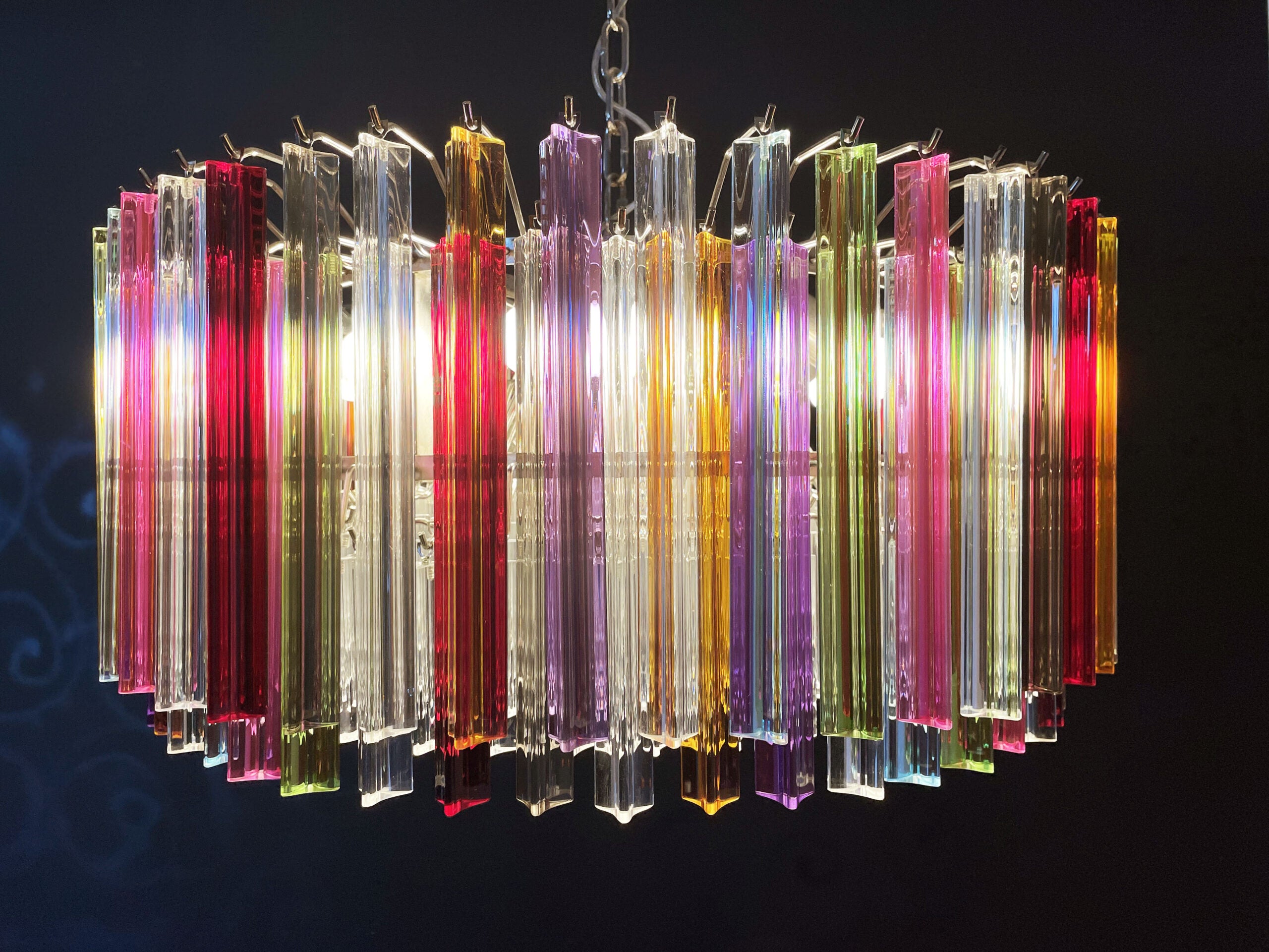 Murano Lysekrone – 265 Multifargede Prismeglass – detalj 10 – Murano Classics