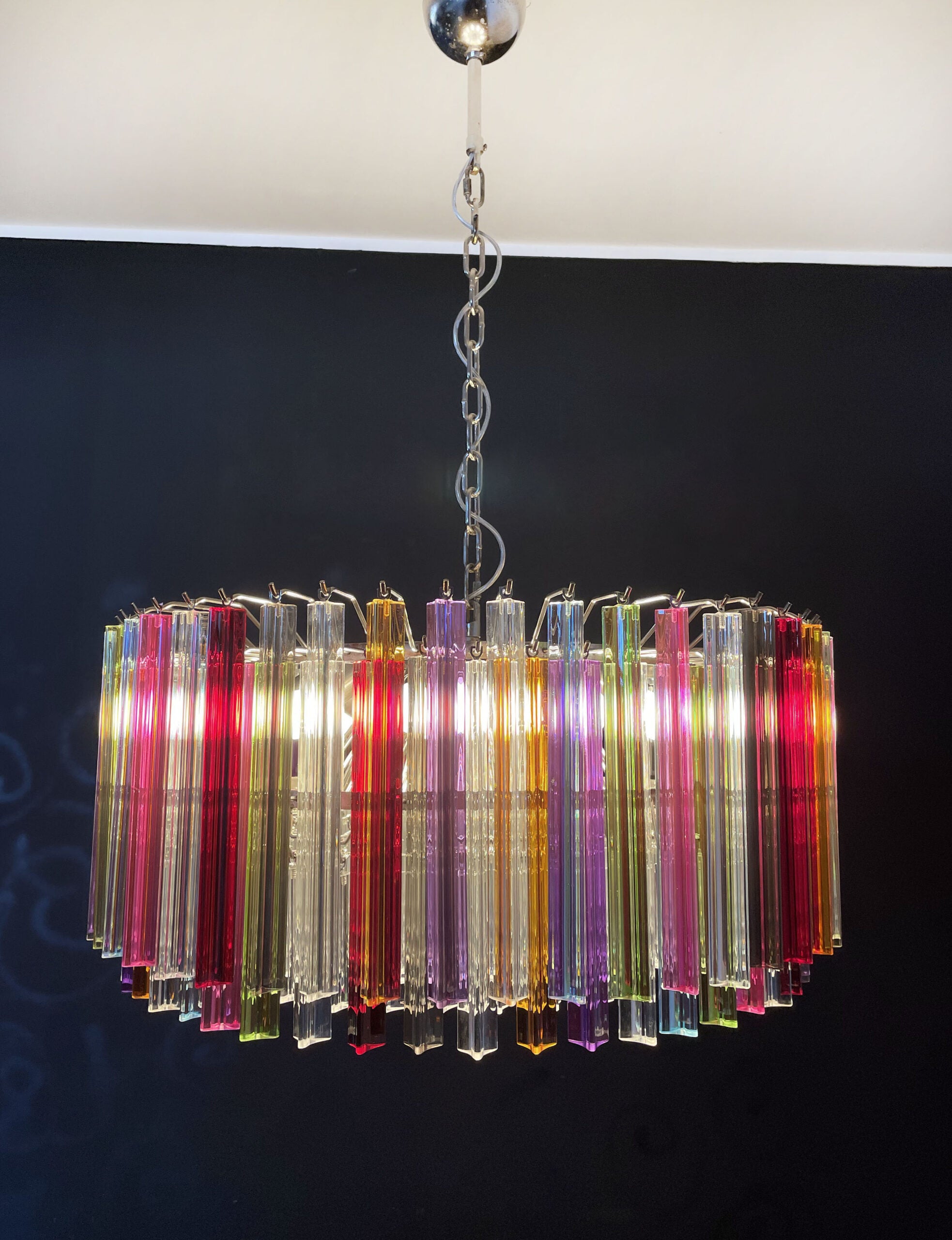 Murano Lysekrone – 265 Multifargede Prismeglass – detalj 8 – Murano Classics