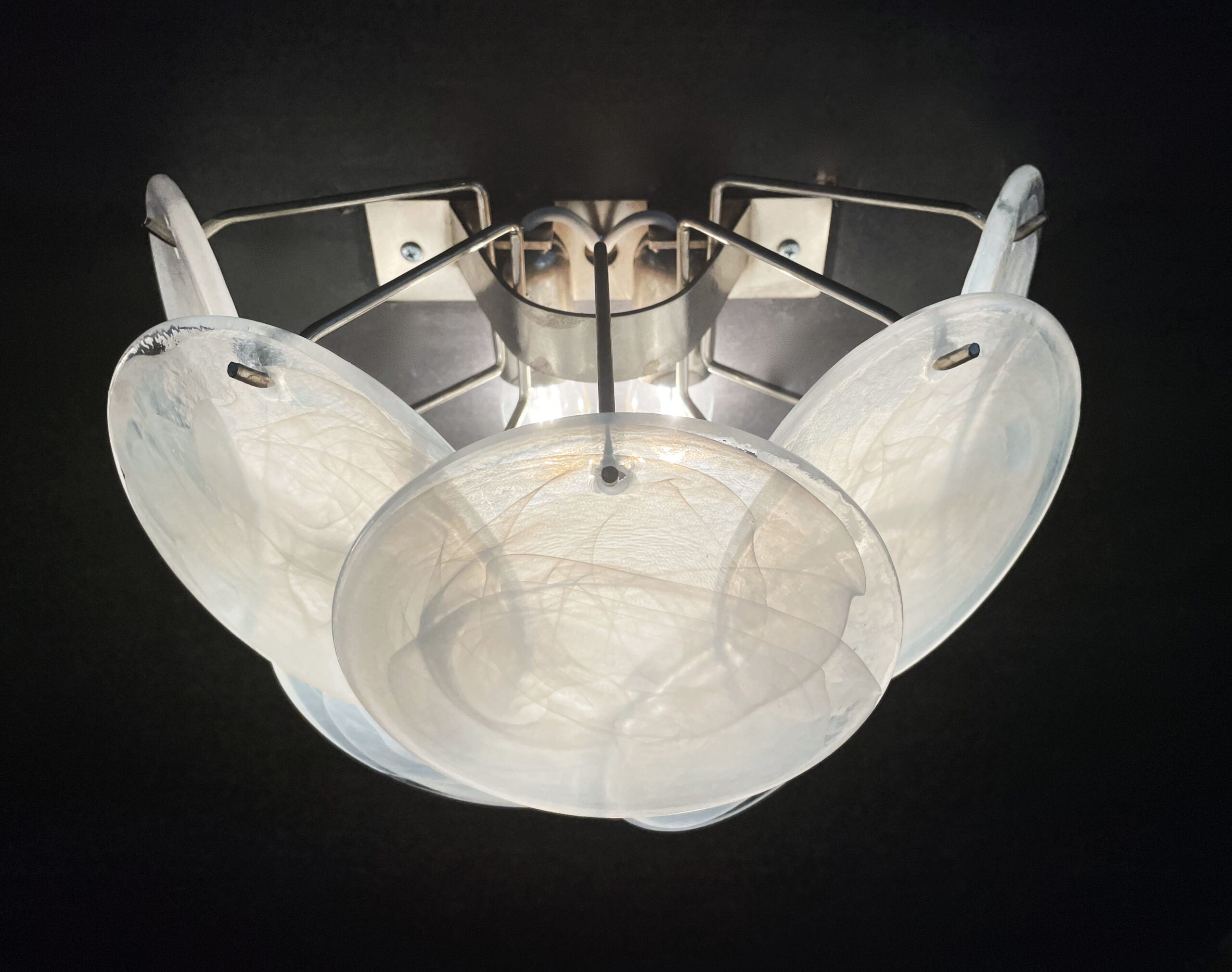 Murano Vegglampe – 10 Alabaster Hvite Diskglass – 2 stk – detalj 6 – Murano Classics
