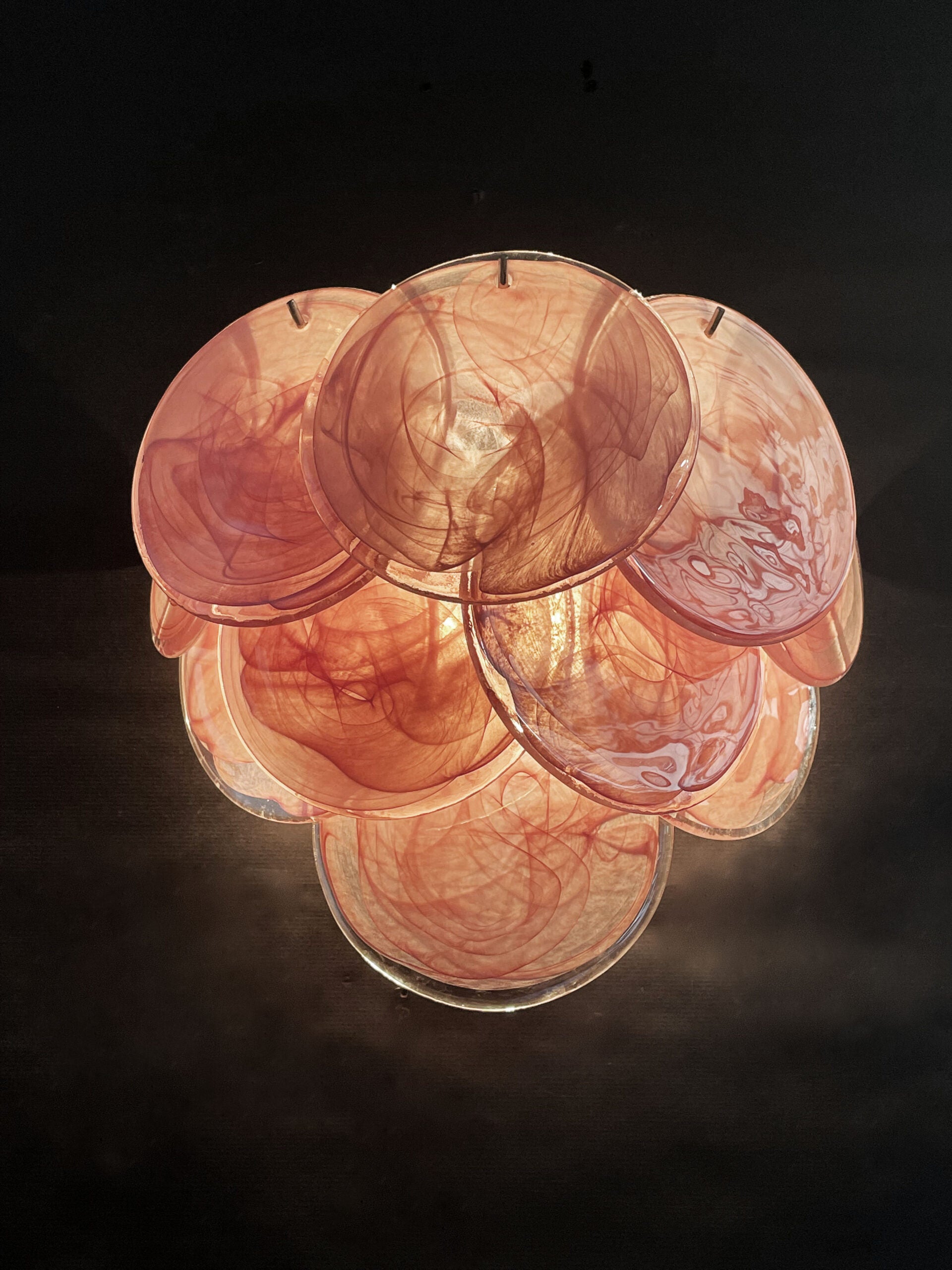 Murano Vegglampe – 10 Alabaster Rosa Diskglass – 2 stk – detalj 8 – Murano Classics