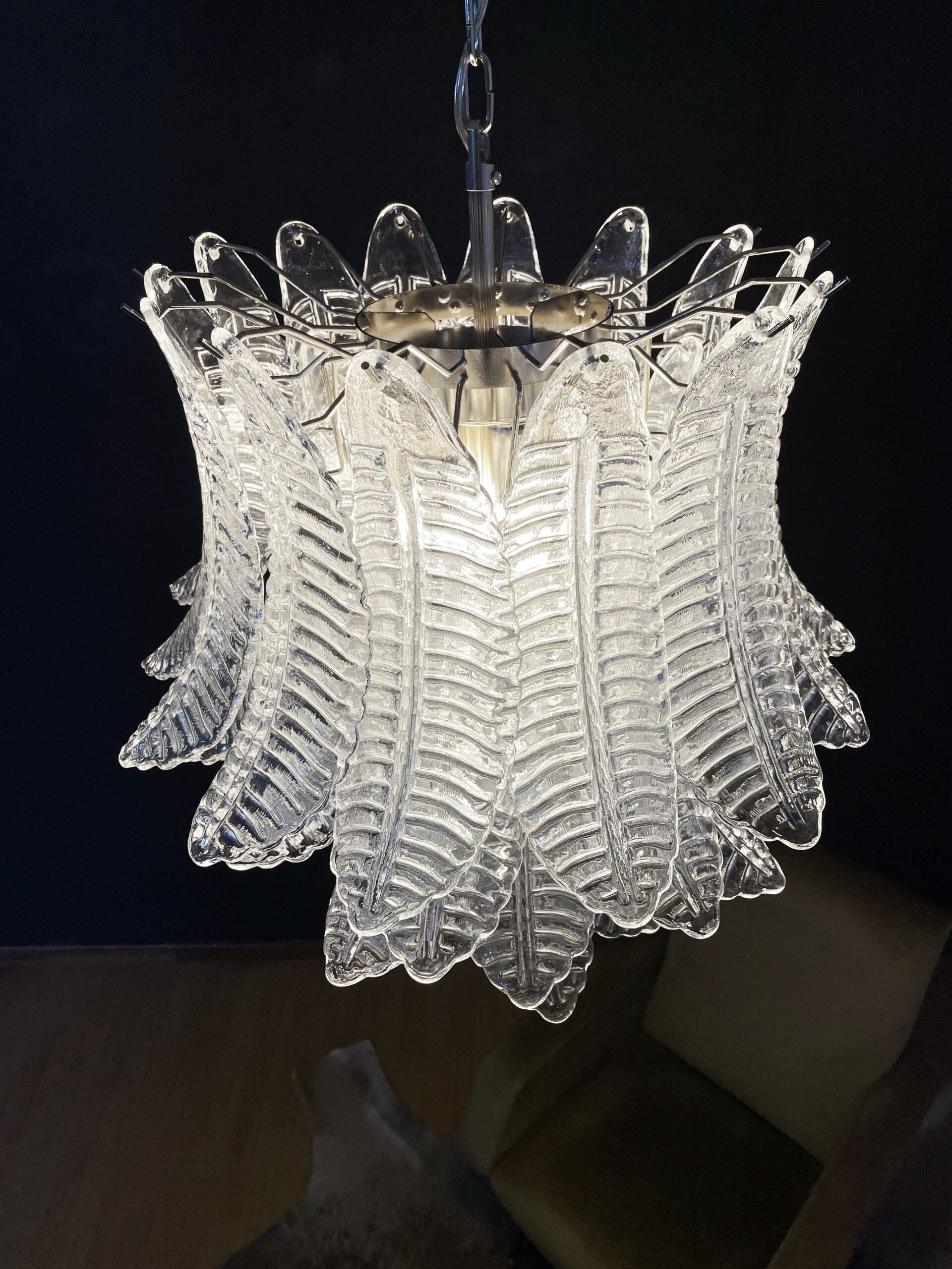 Murano Lysekrone – 41 Klare Felciglass – detalj 2 – Murano Classics