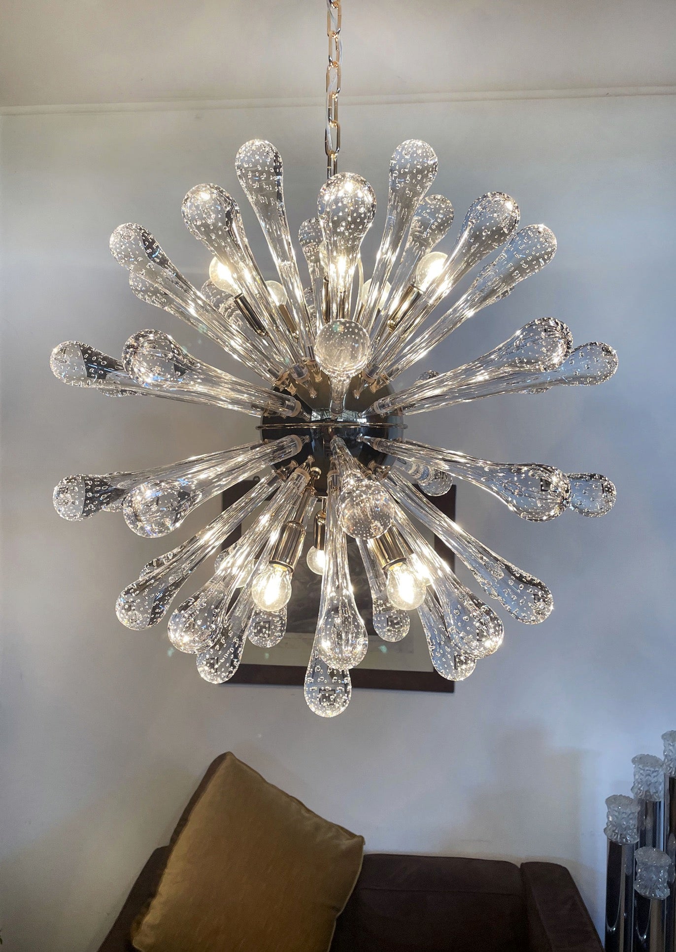 Murano Lysekrone – 50 Klare Sputnik – detalj 2 – Murano Classics