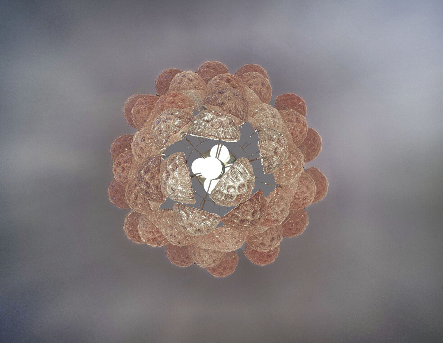 Murano Lysekrone | 41 Rosa Dråpeglass