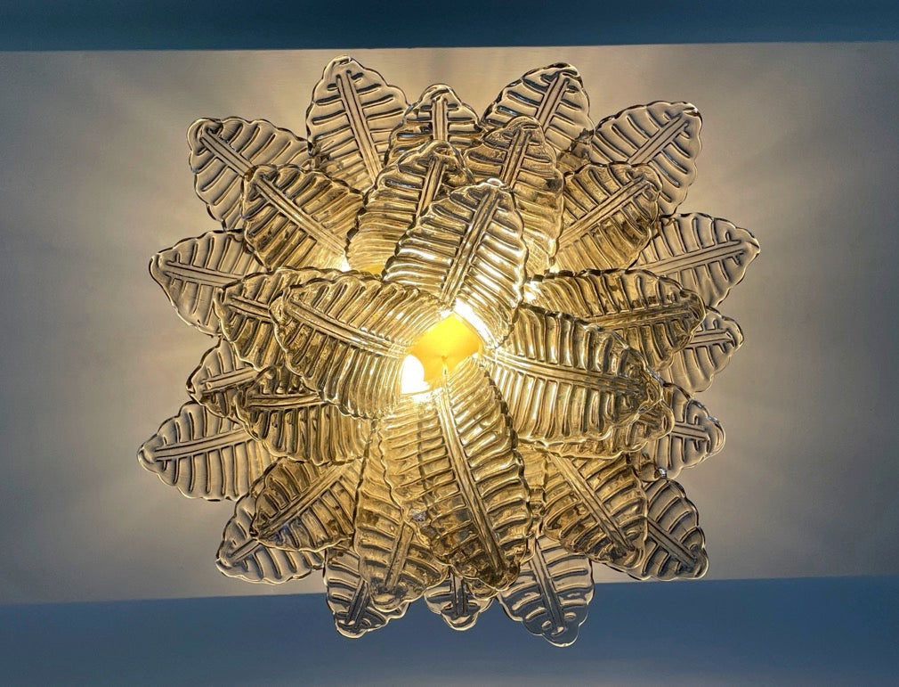 Murano Taklampe – 32 Røykfargede Gull Felciglass – detalj 1 – Murano Classics