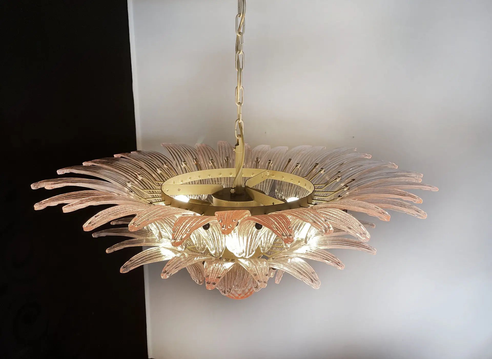 Murano Lysekrone – 58 Rosa Palmeglass – detalj 9 – Murano Classics