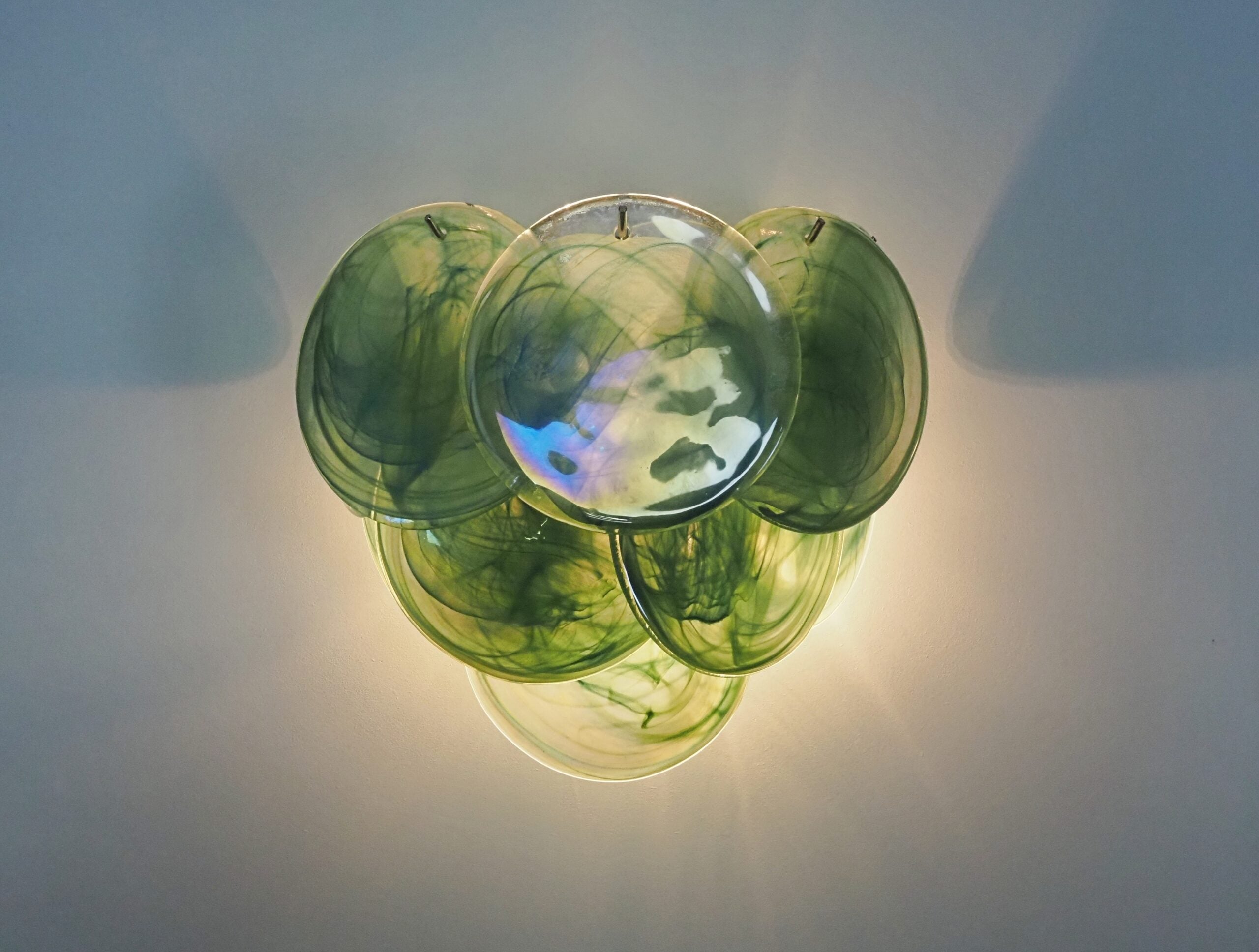 Murano Vegglampe – 10 Alabaster Grønne Diskglass – 2 stk – detalj 6 – Murano Classics