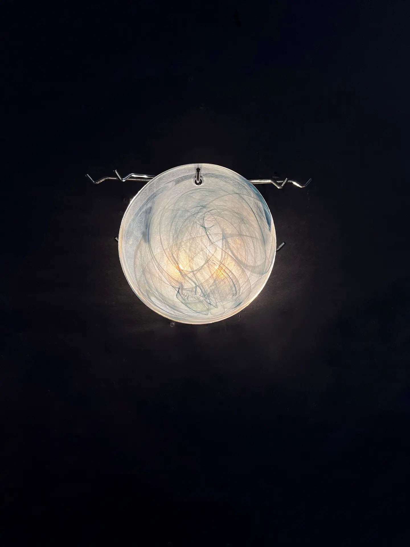 Murano Vegglampe – 10 Alabaster Blå Diskglass – 2 stk – detalj 3 – Murano Classics