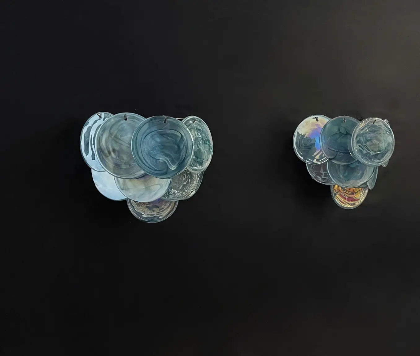Murano Vegglampe – 10 Alabaster Blå Diskglass – 2 stk – detalj 9 – Murano Classics