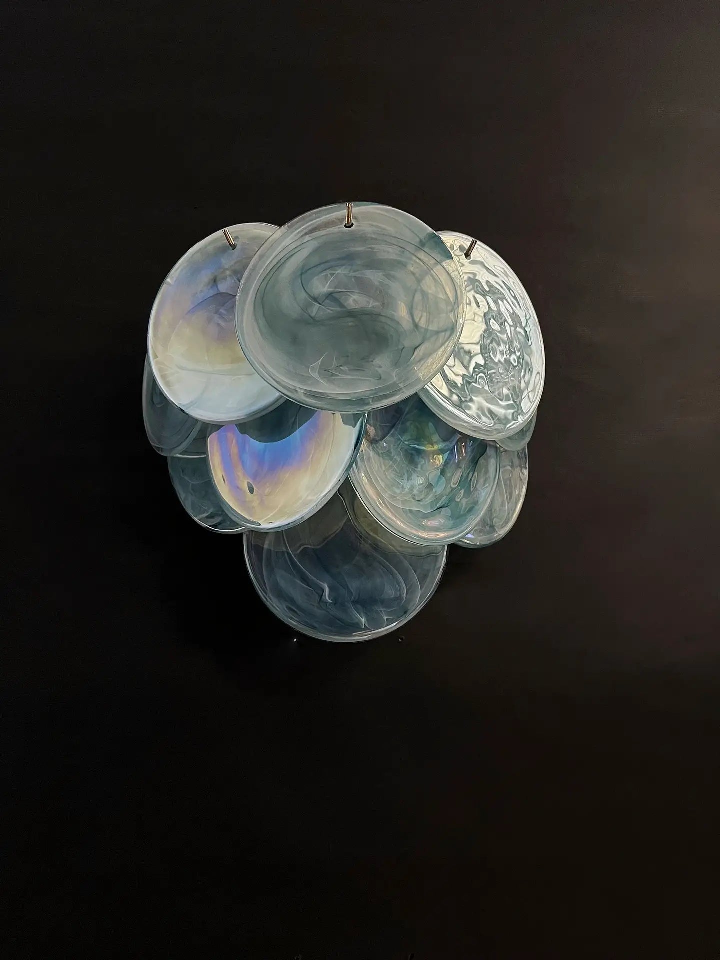 Murano Vegglampe – 10 Alabaster Blå Diskglass – 2 stk – detalj 5 – Murano Classics
