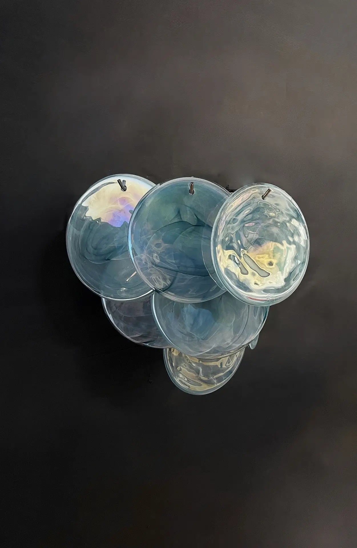 Murano Vegglampe – 10 Alabaster Blå Diskglass – 2 stk – detalj 8 – Murano Classics