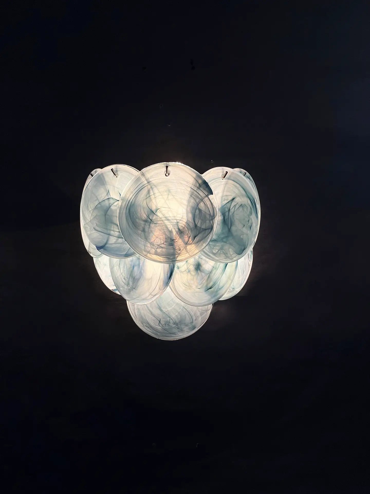 Murano Vegglampe – 10 Alabaster Blå Diskglass – 2 stk – detalj 7 – Murano Classics