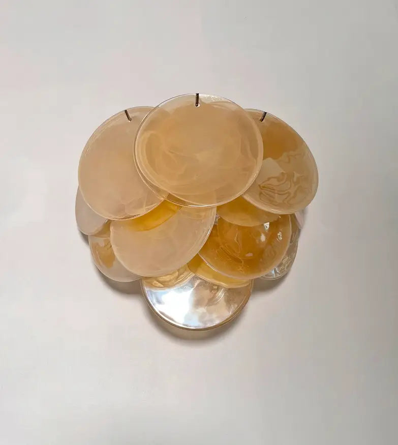 Murano Vegglampe – 10 Alabaster Gull Diskglass – 2 stk – Murano Classics