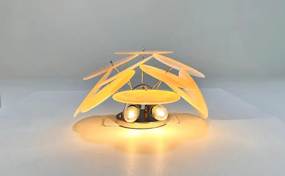 Murano Vegglampe – 10 Alabaster Gull Diskglass – 2 stk – detalj 6 – Murano Classics