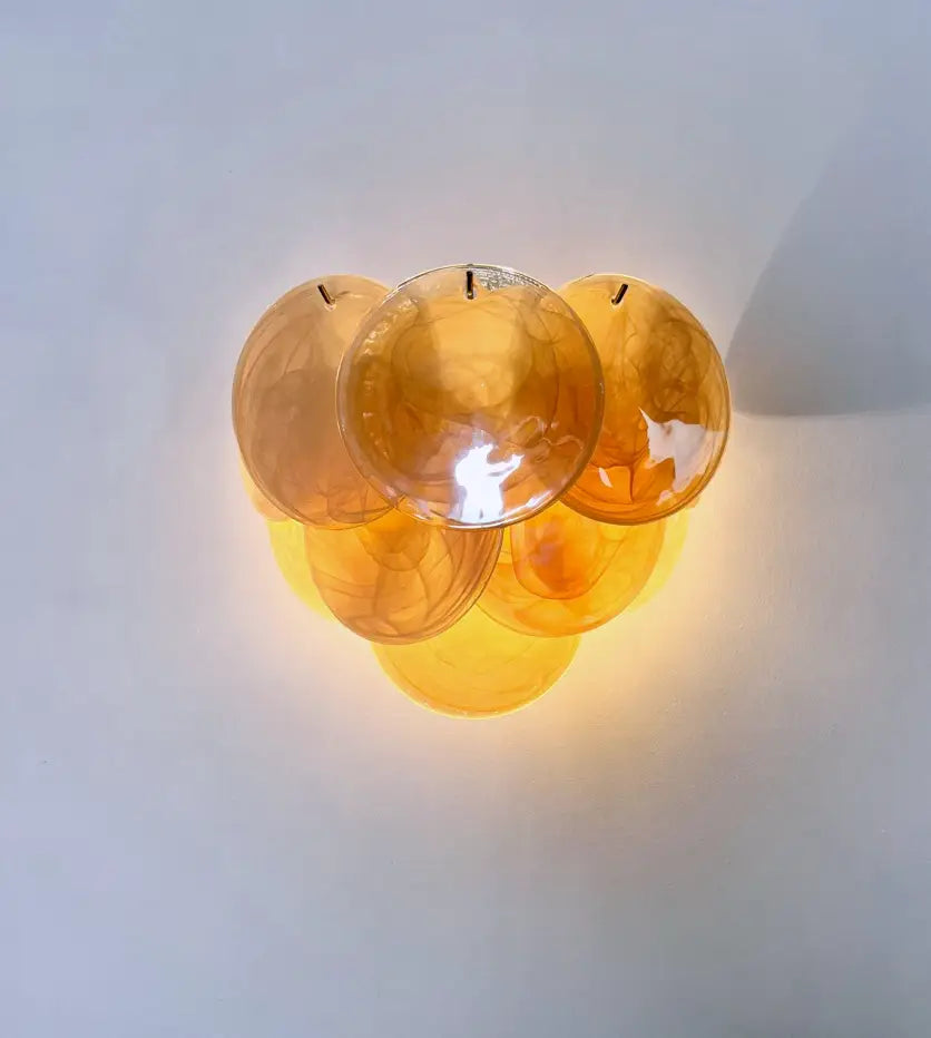 Murano Vegglampe – 10 Alabaster Gull Diskglass – 2 stk – detalj 4 – Murano Classics