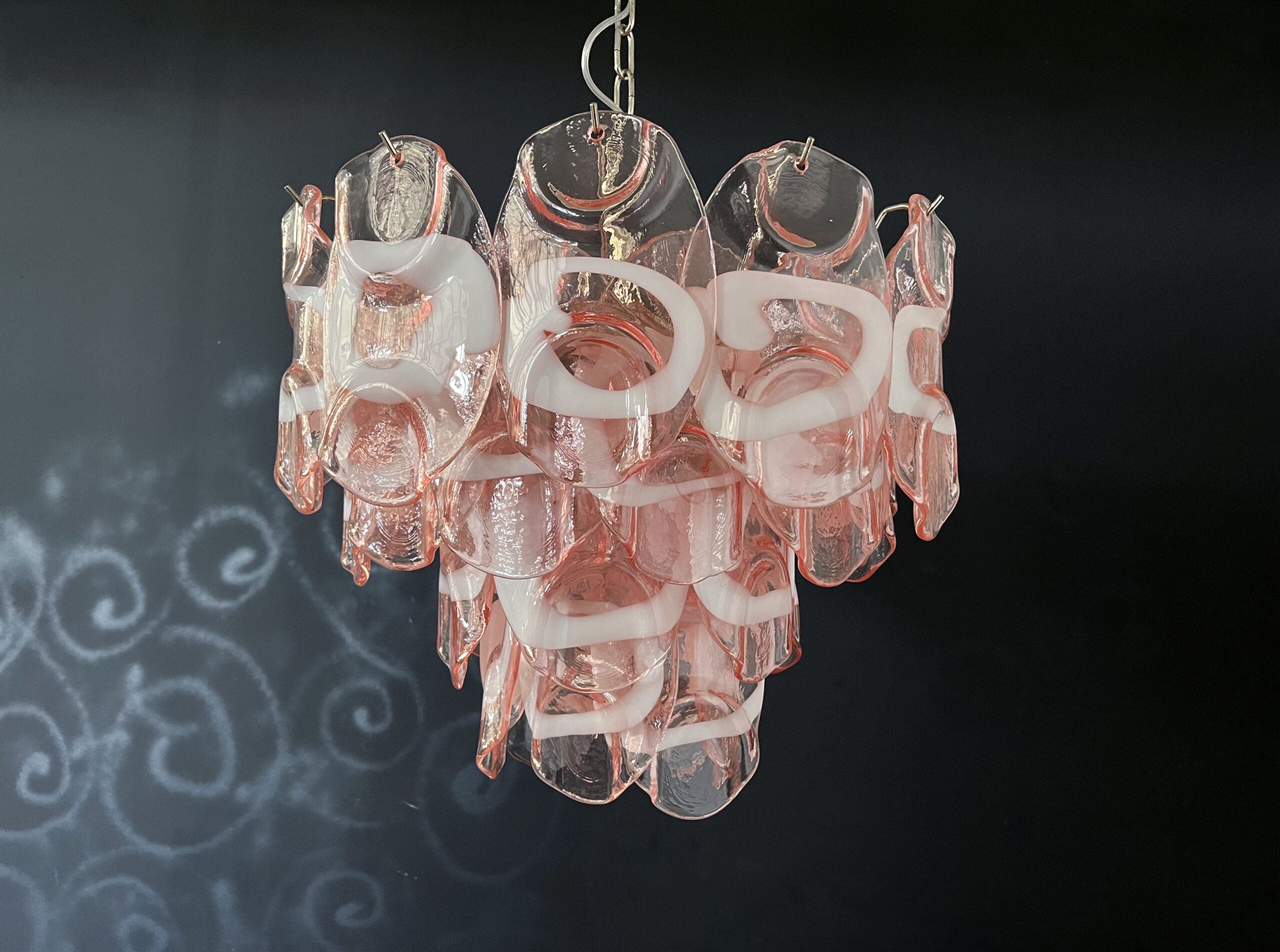 Murano Lysekrone | 36 Rosa Crostoliglass
