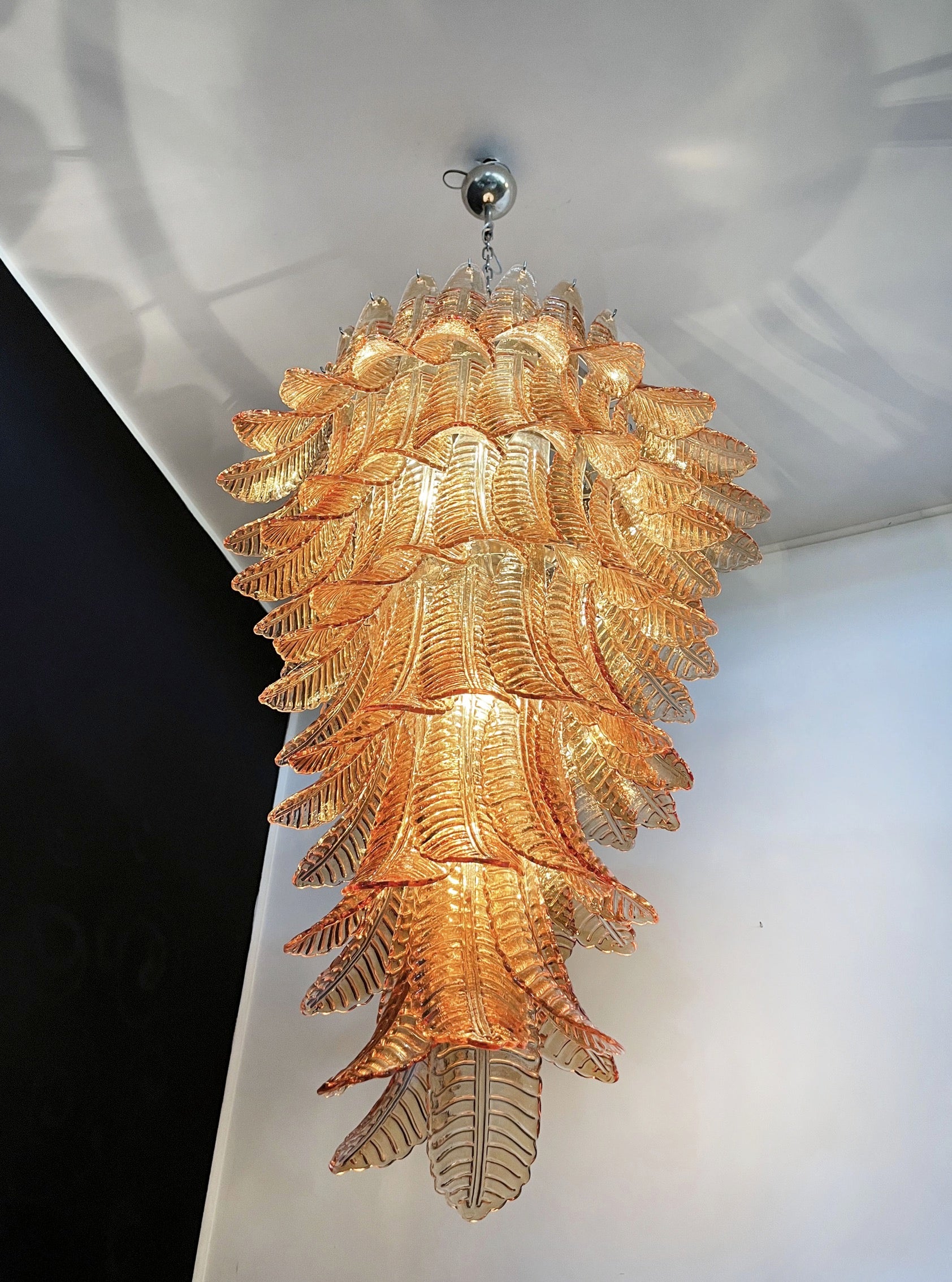 Murano Lysekrone – 83 Gule Felciglass – detalj 7 – Murano Classics